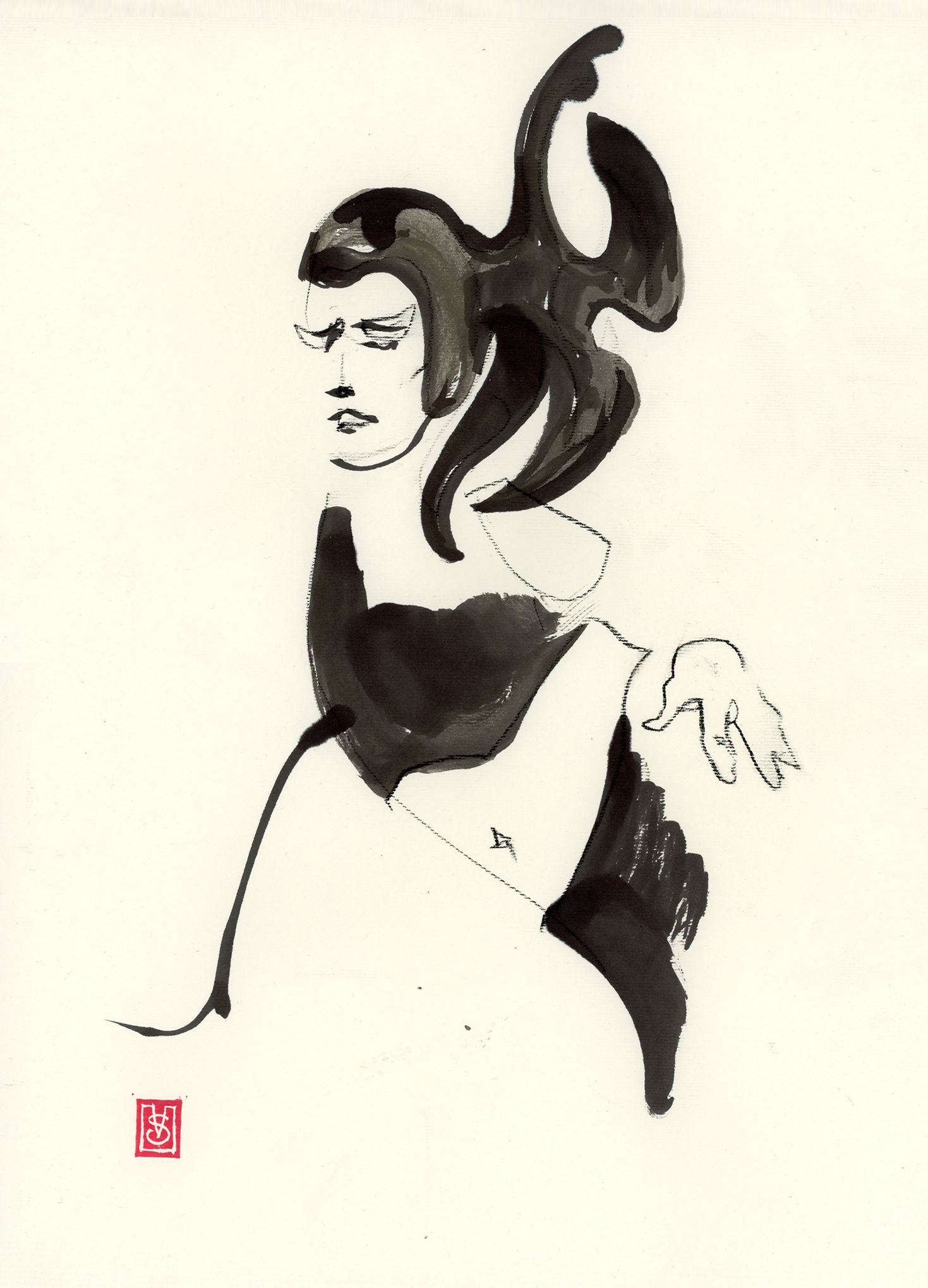 Виктория Севастьянова (Авторская графика - 
                  26 x 35 см) Бурлеск 093