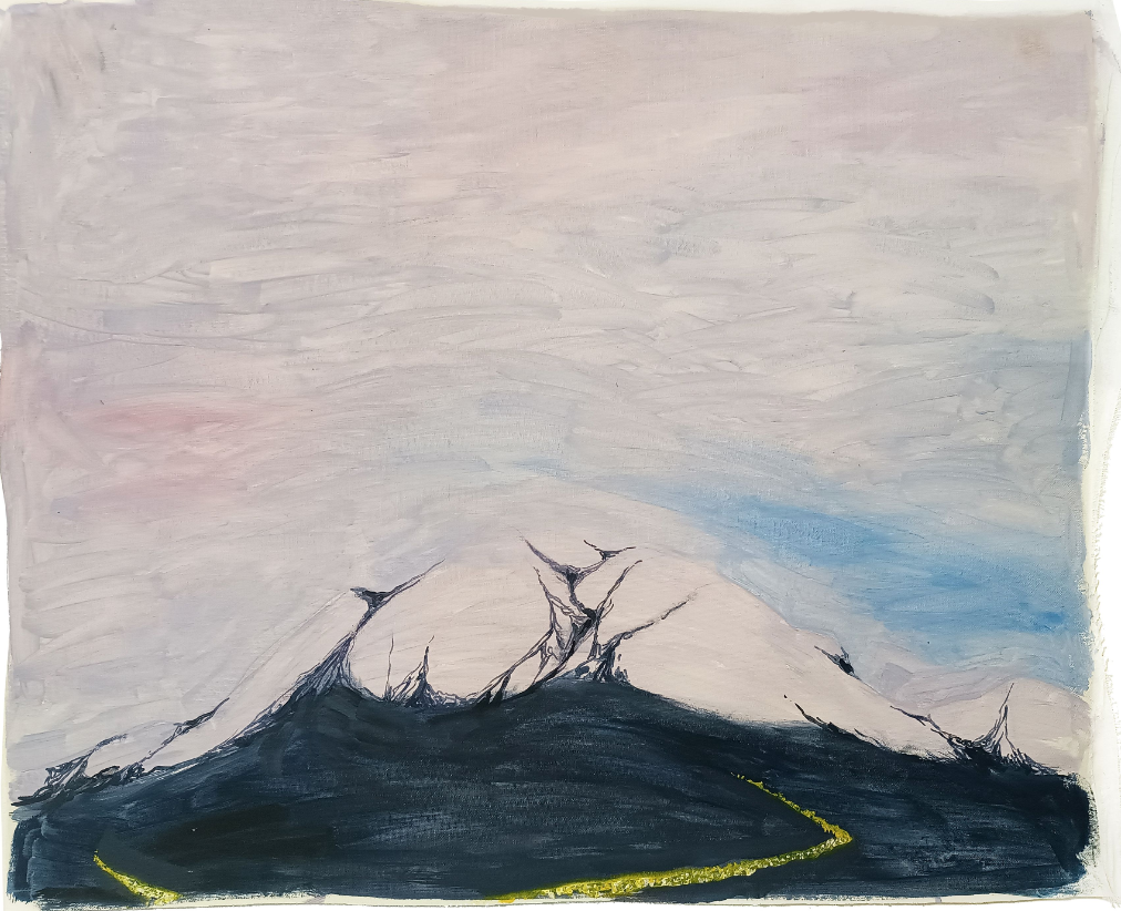 Оля Душкина (Картина, живопись - 
                  67 x 55 см) Пейзажик с горой