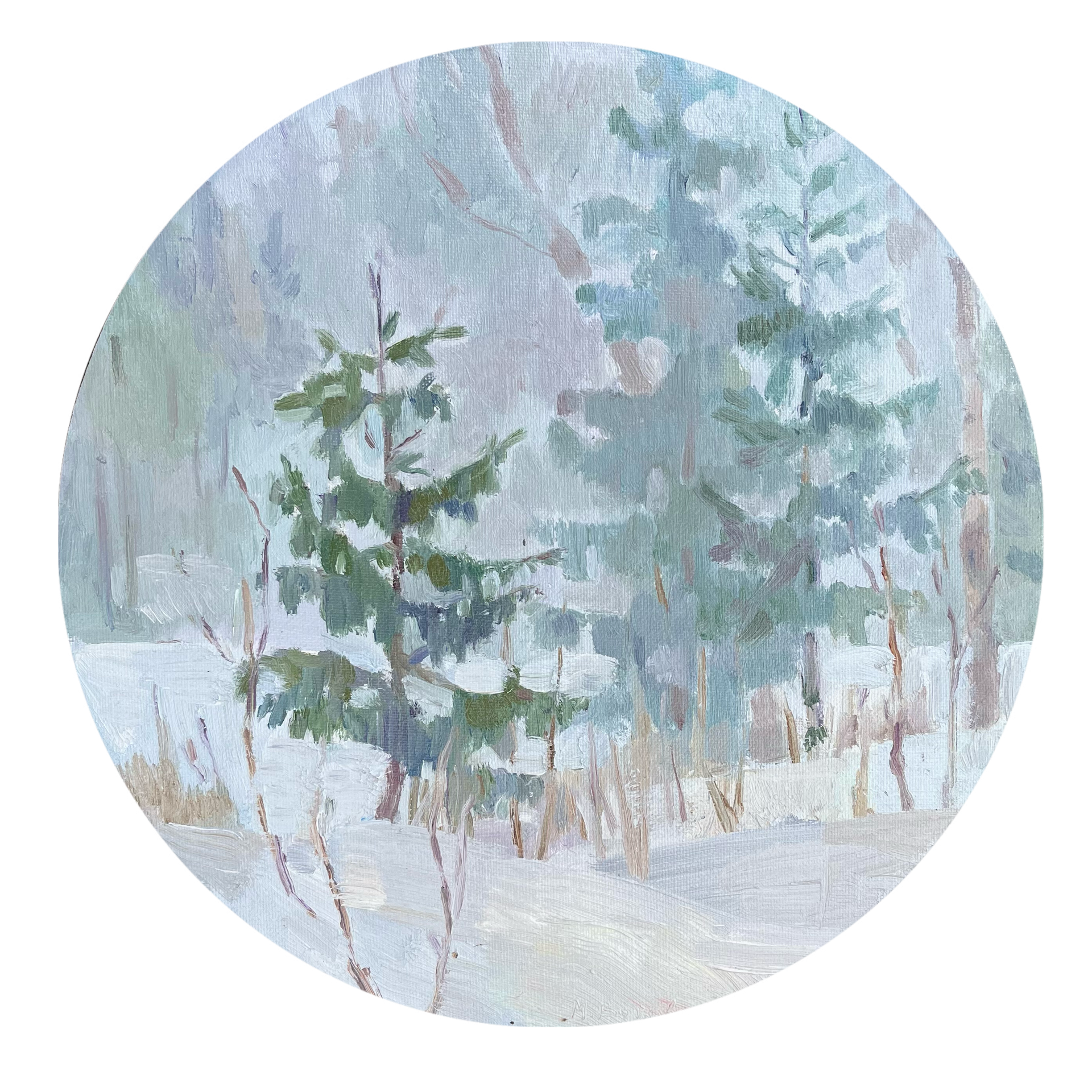 Мария Волкова (Картина, живопись - 
                  43 x 43 см) Снежный март