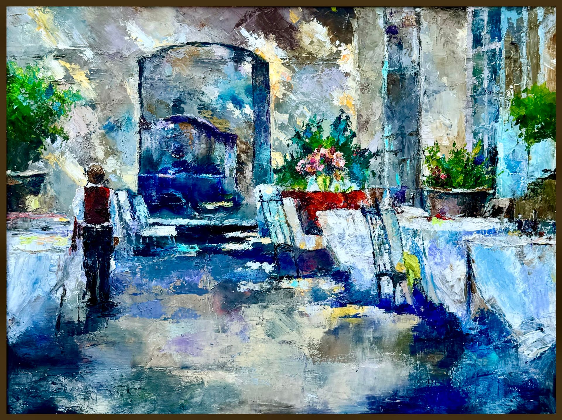 Наталья Венева (Картина, живопись - 
                  80 x 60 см) Утреннее кафе