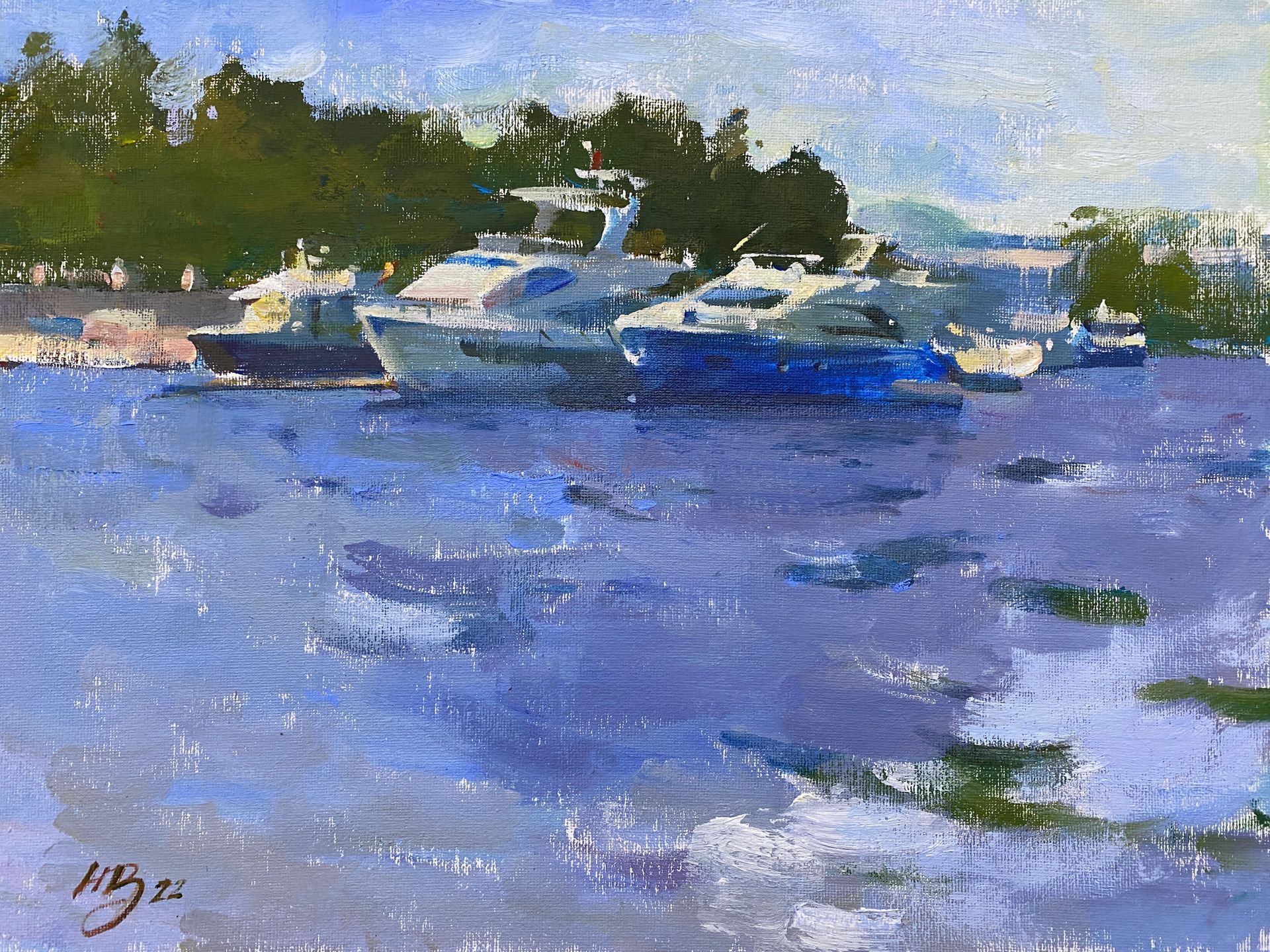 Надежда Воронцова (Авторская графика - 
                  40 x 30 см) Прогулка на воде