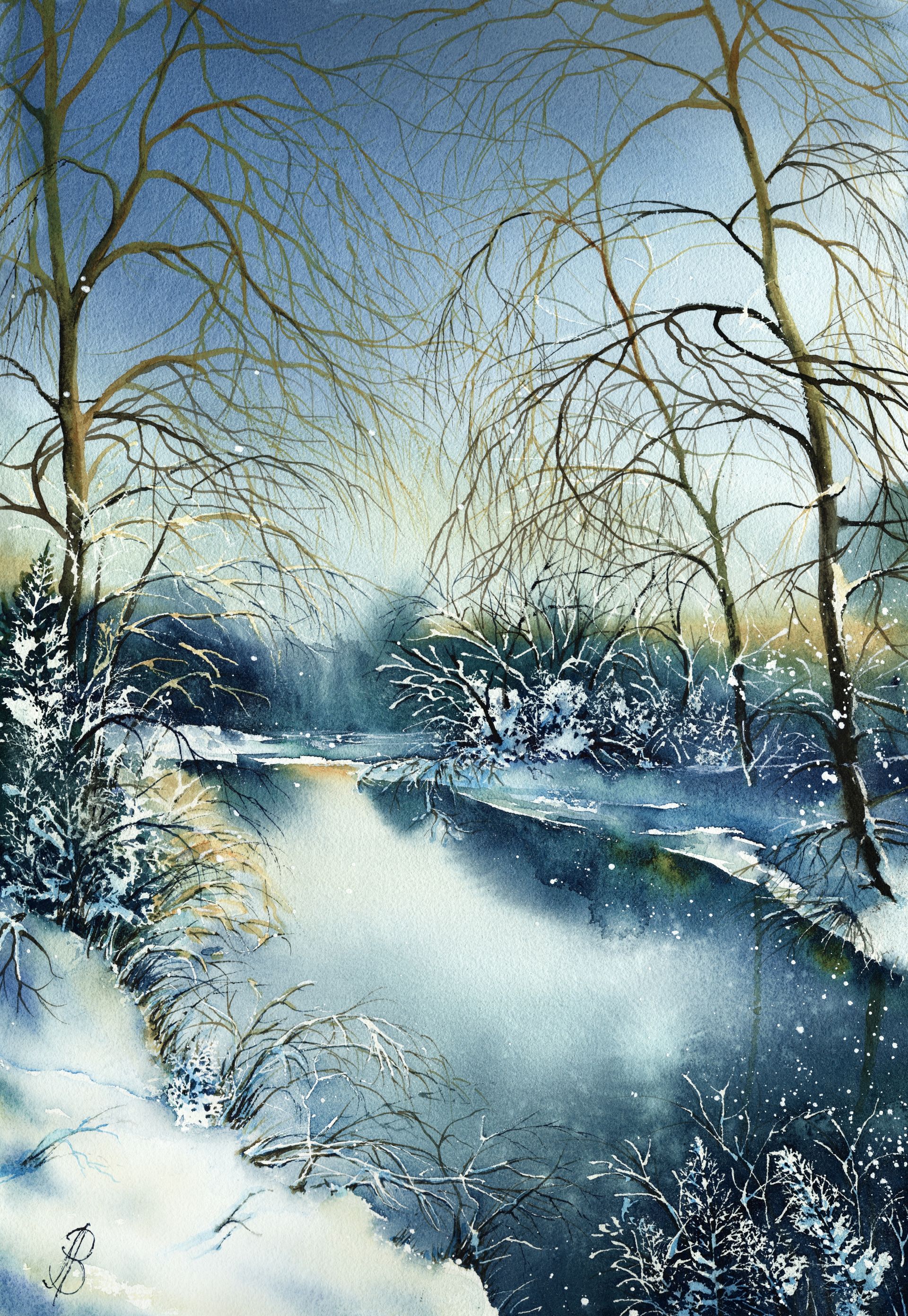 Алла Валежина (Авторская графика - 
                  38 x 56 см) Пульс внутри тишины