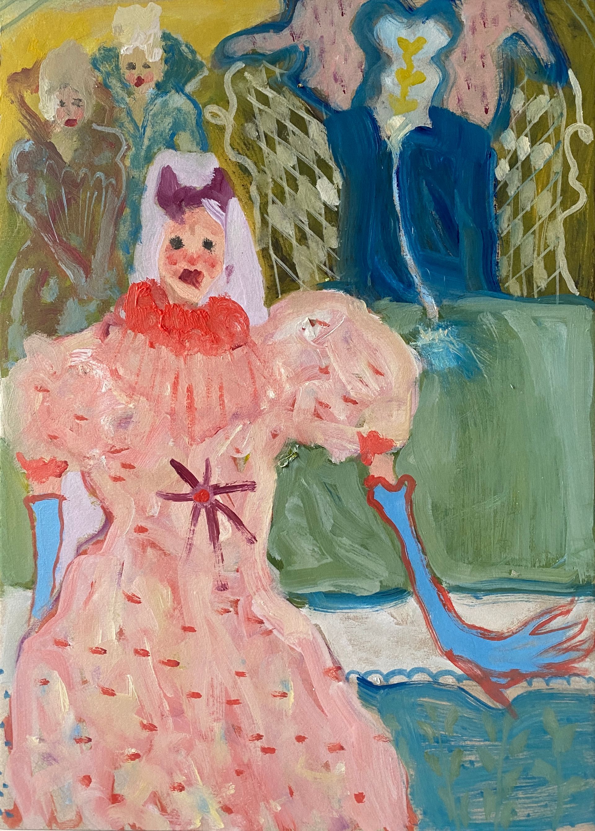 Каролина Росляк (Картина, живопись - 
                  28 x 39 см) Сплетни у фонтана