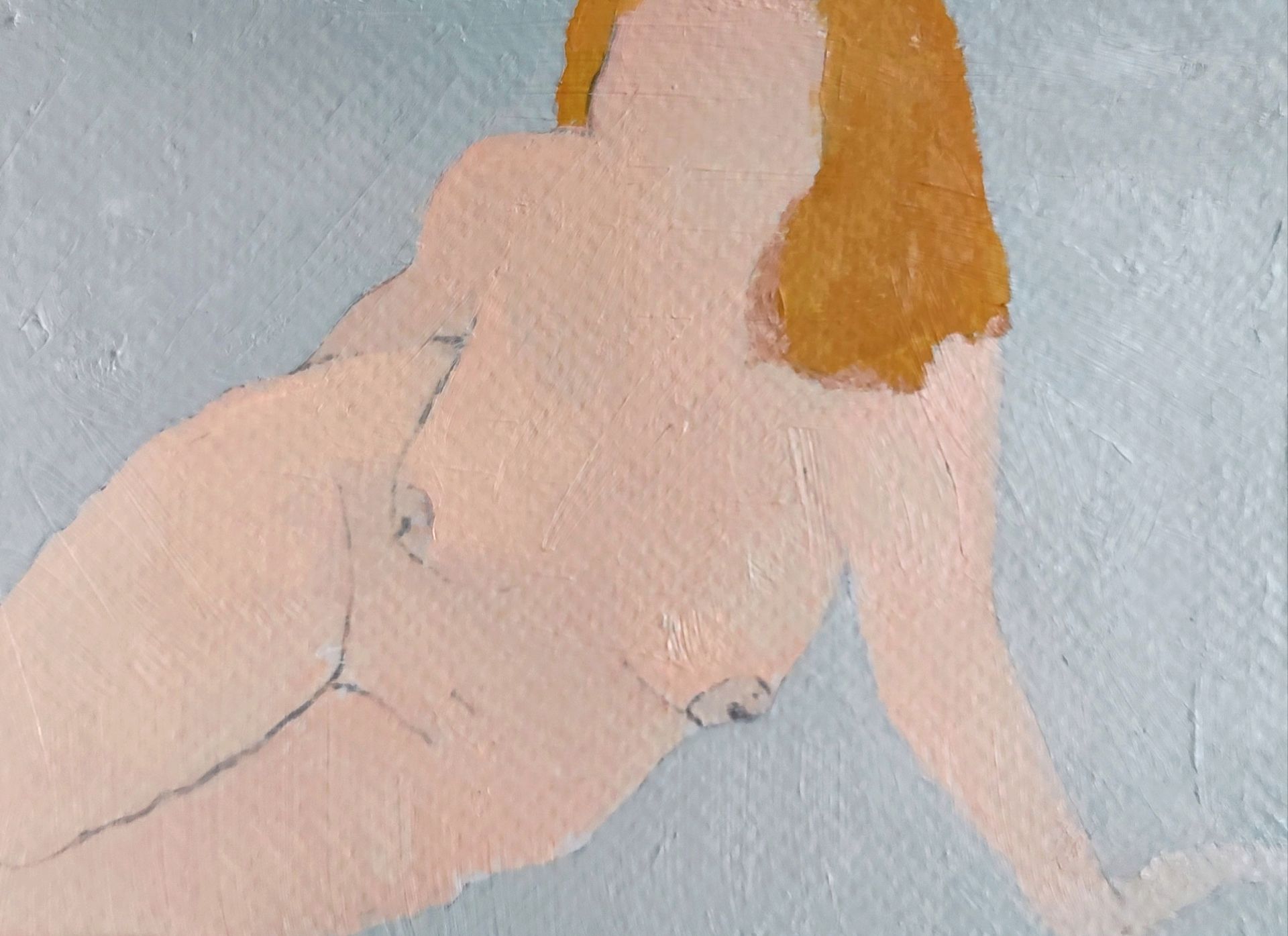 Дарья Петухова (Авторская графика - 
                  14.8 x 10.5 см) Натурщица. Розовая серия