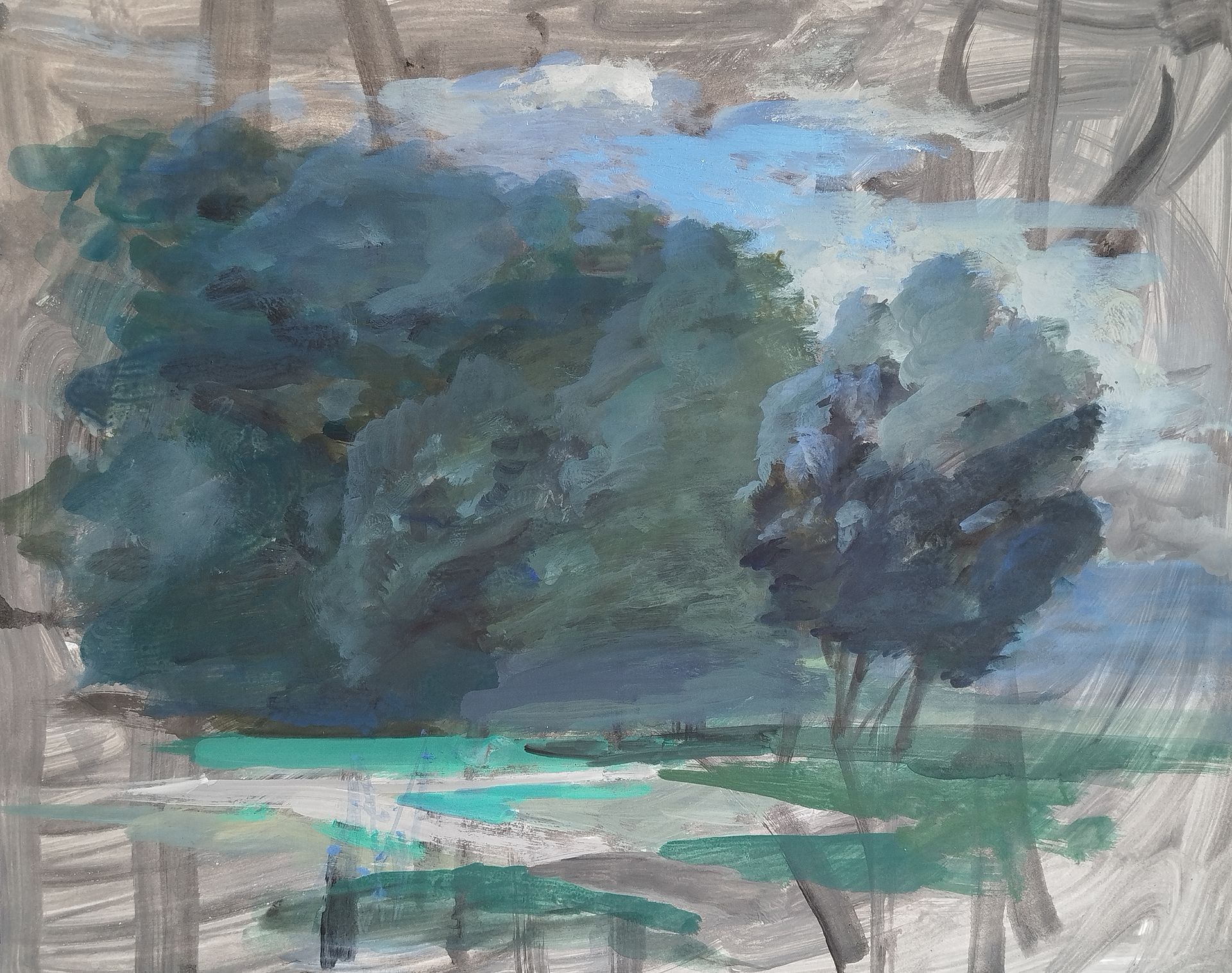 Евгения Крутова (Авторская графика - 
                  49.5 x 39.5 см) Август