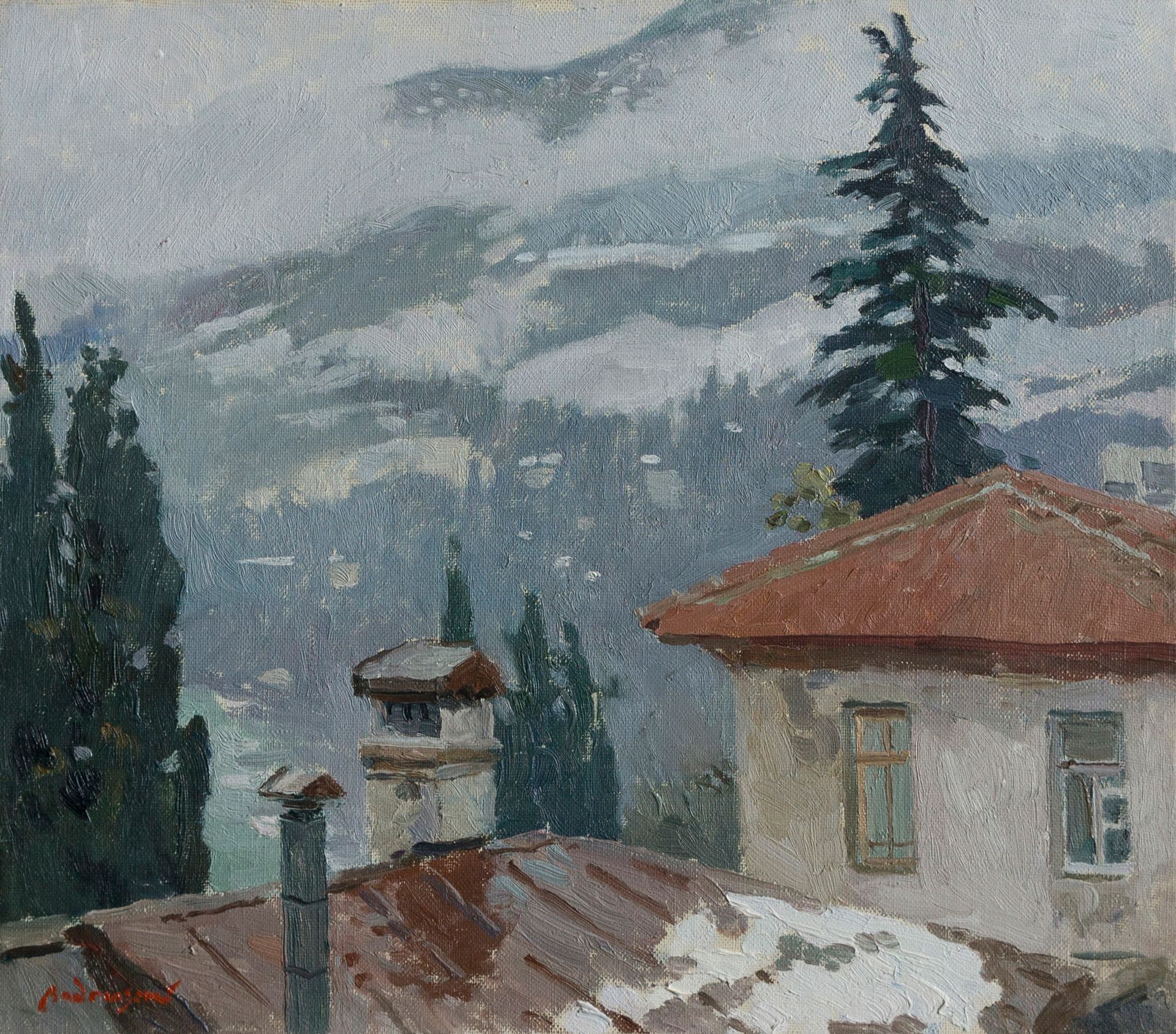 Николай Водолазский (Картина, живопись - 
                  40 x 35 см) Гурзуф зимой