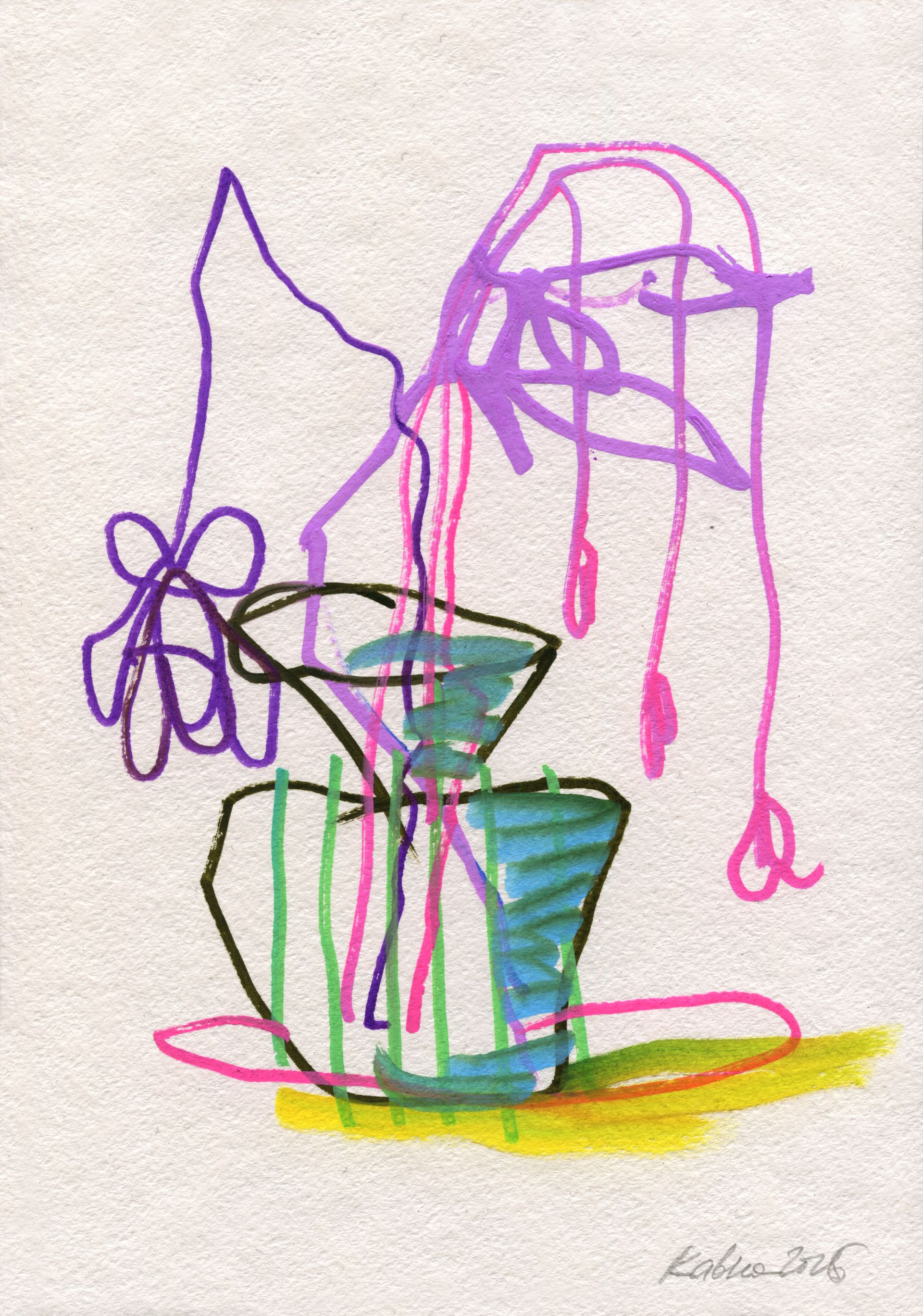 Дмитрий Кавка (Авторская графика - 
                  21 x 30 см) Цветочный натюрморт