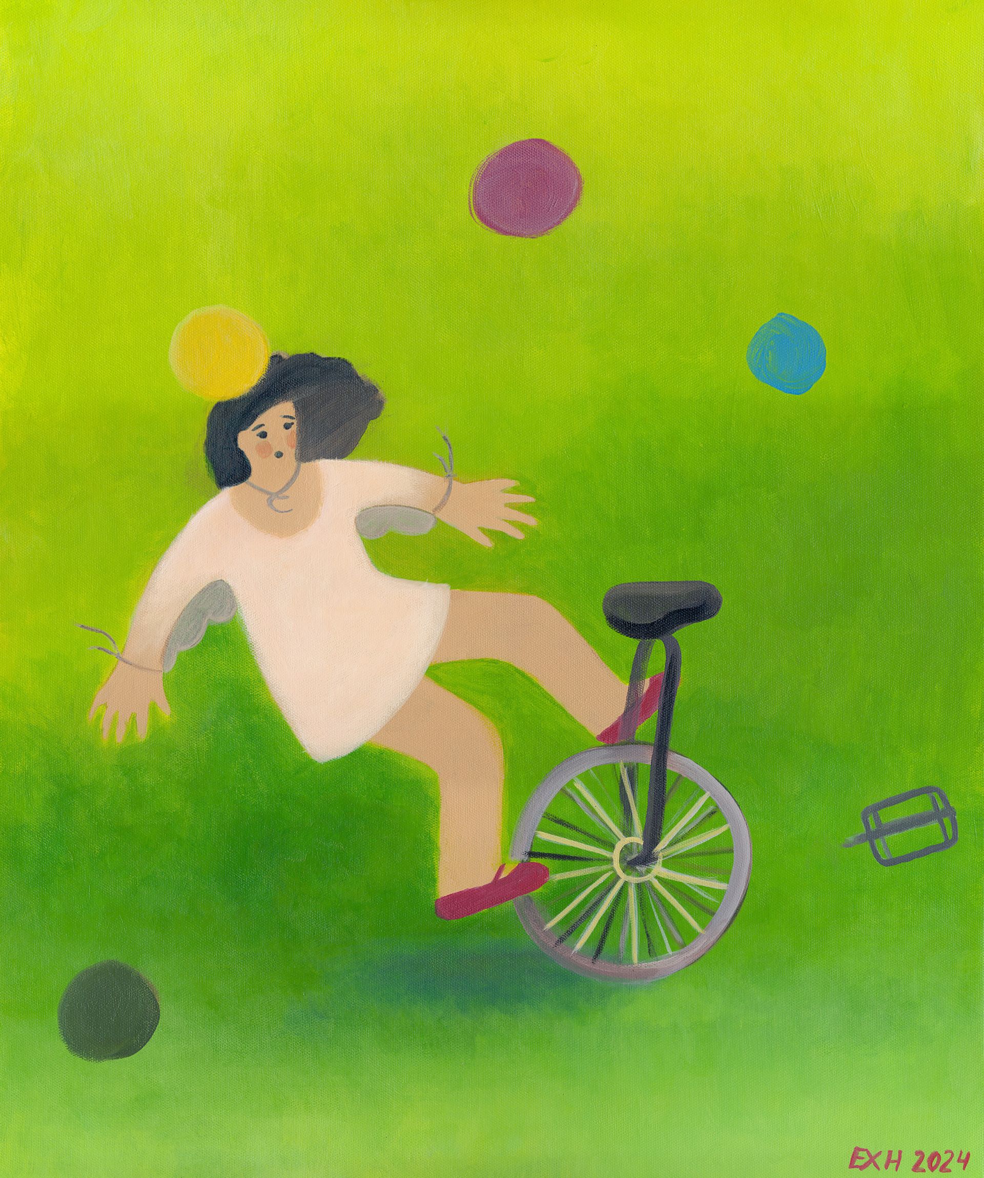 Елена Хасанова (Картина, живопись - 
                  50 x 60 см) На велосипеде