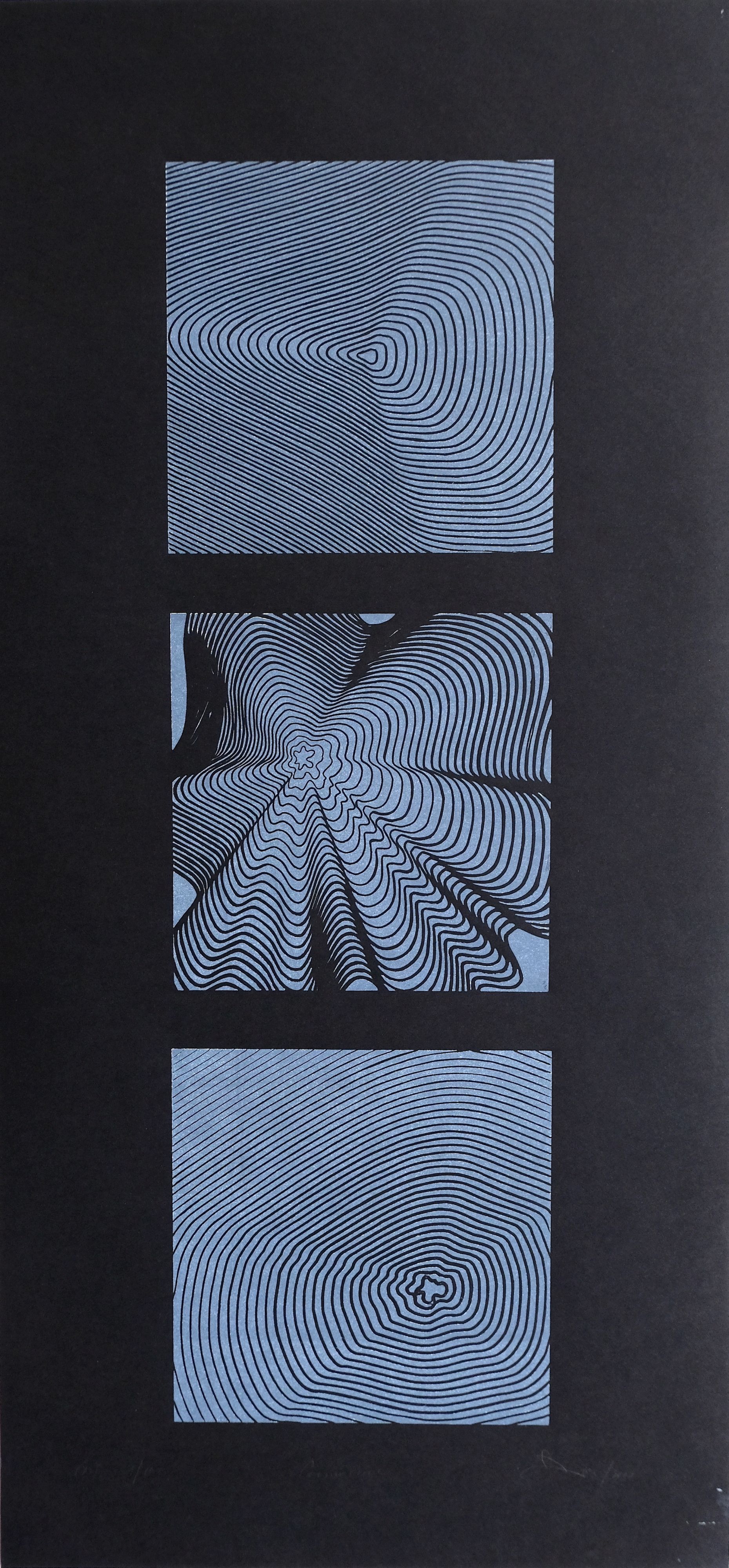 Юлия Милякова (Графика печатная - 
                  33 x 70 см) Триптих "Состояние"
