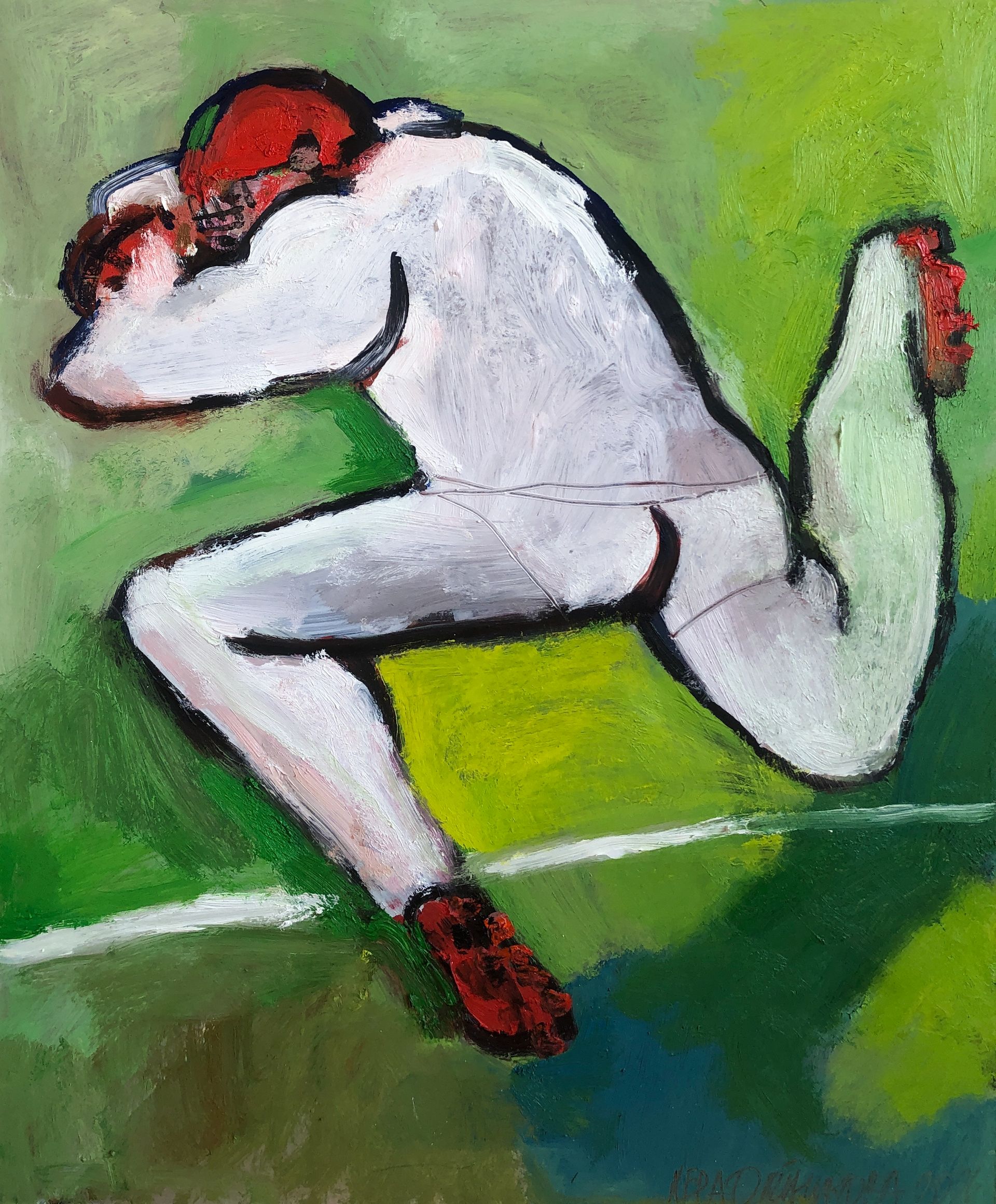 Лера Олейникова (Авторская графика - 
                  37 x 45 см) Бегущий 2