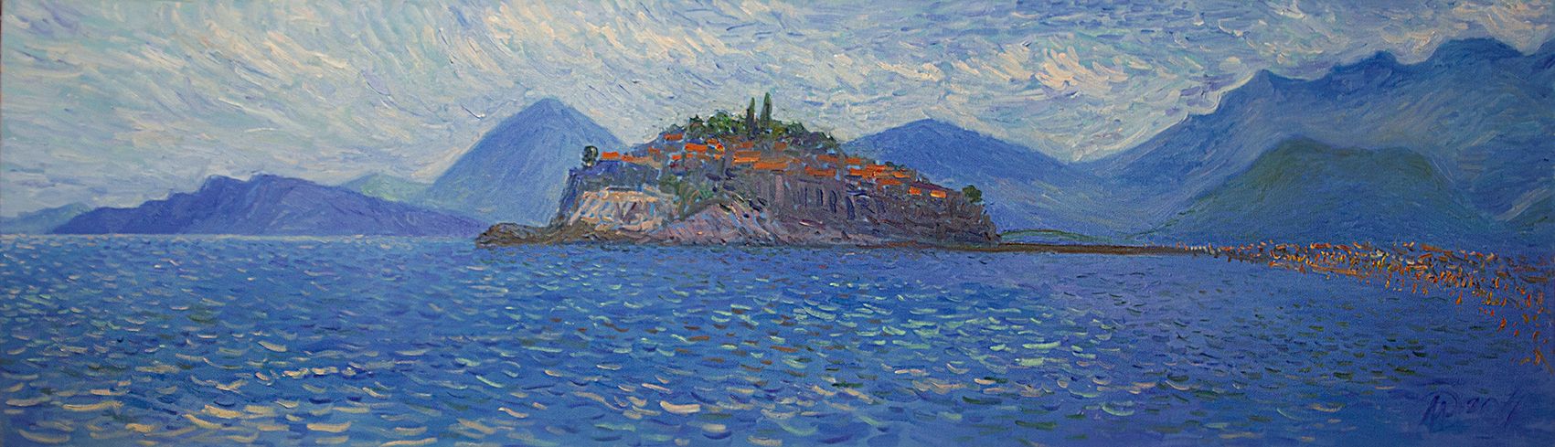 Евгений Ковальчук (Картина, живопись - 
                  192 x 55 см) Кобальтовые дали