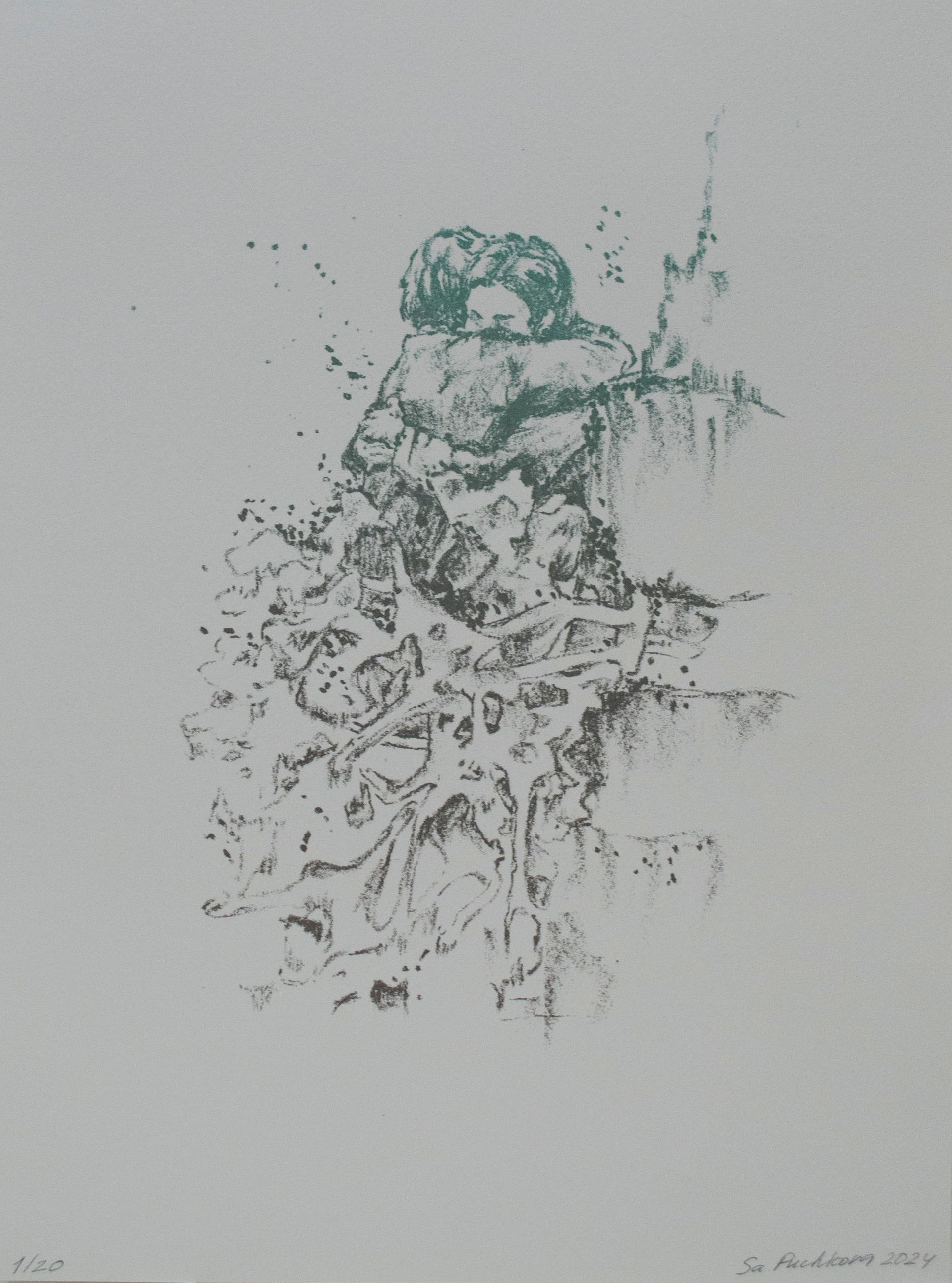 Саша Пучкова (Графика печатная - 
                  30 x 40 см) Расстояние между нами вот-вот исчезнет