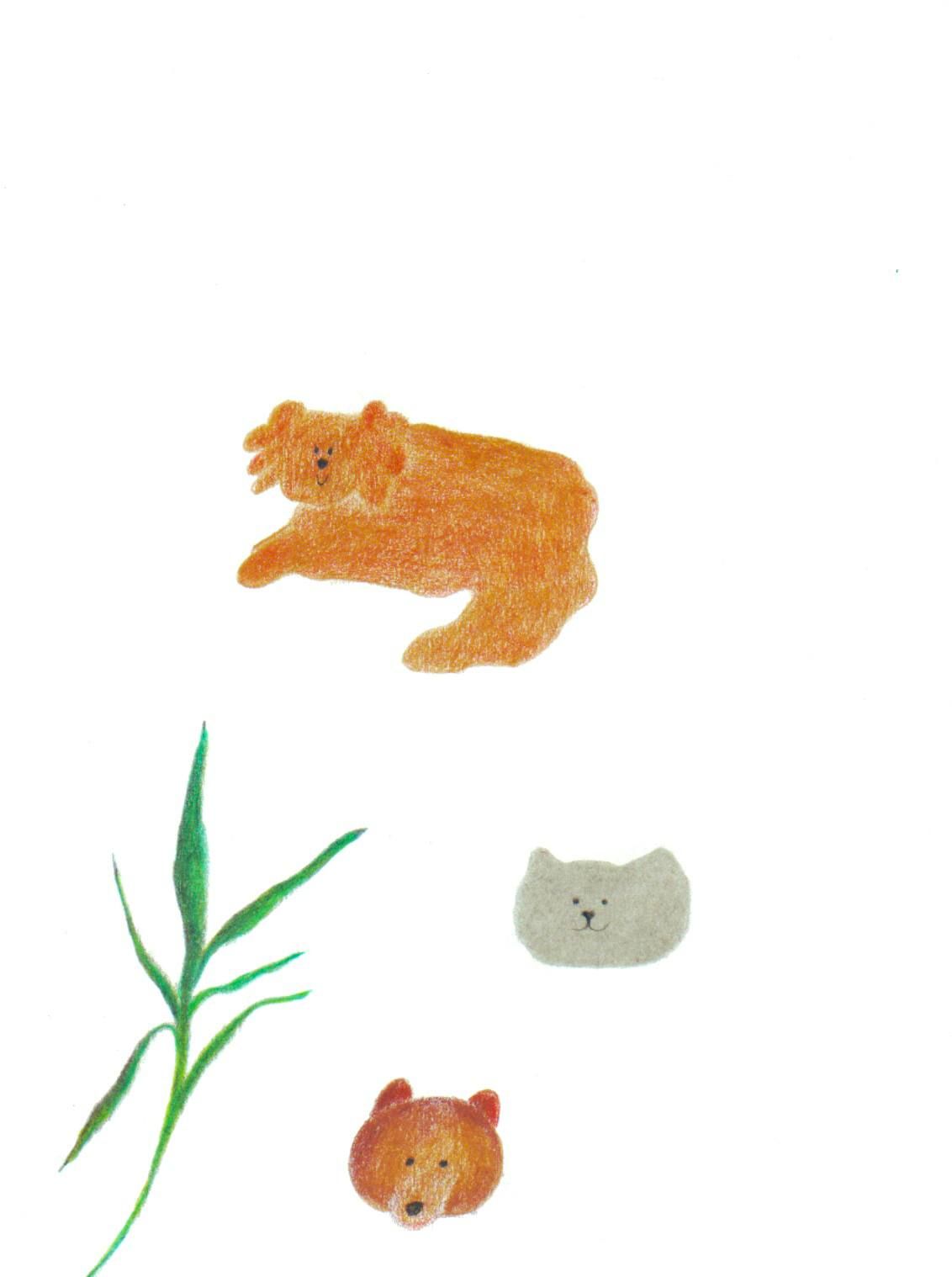 Катя Лесун (Авторская графика - 
                  15 x 21 см) Собачка, котик и мишка