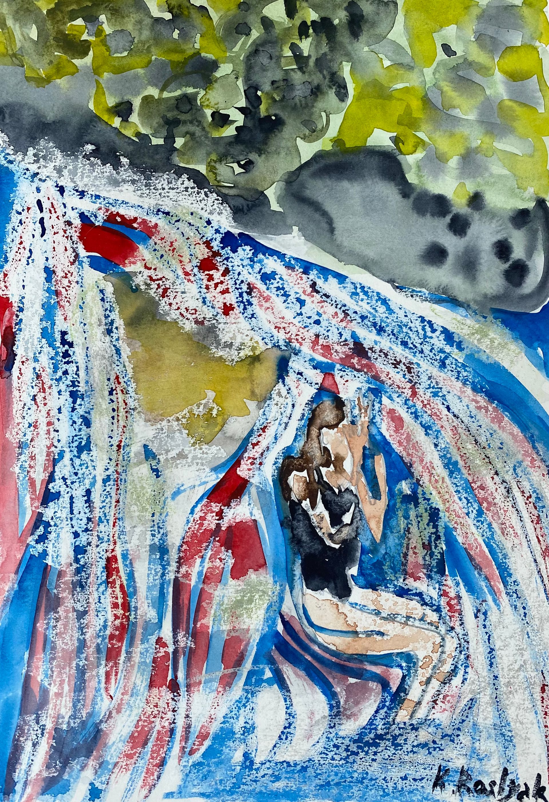 Каролина Росляк (Авторская графика - 
                  27 x 39 см) Водопад