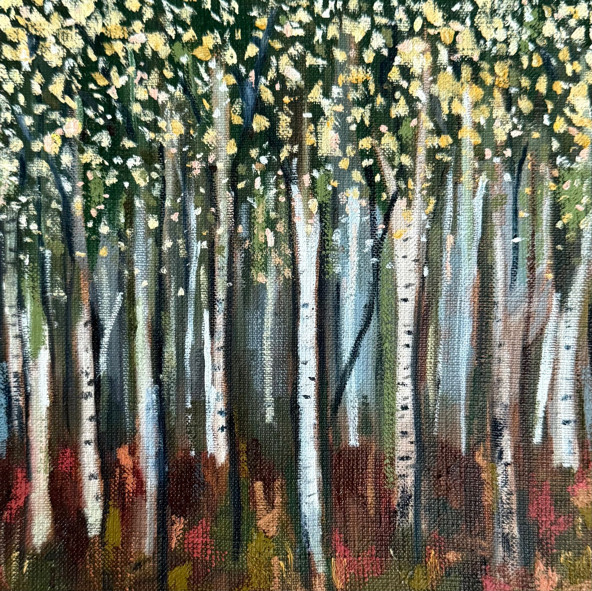 Юлия Арюшина (Картина, живопись - 
                  20 x 30 см) Birch trees