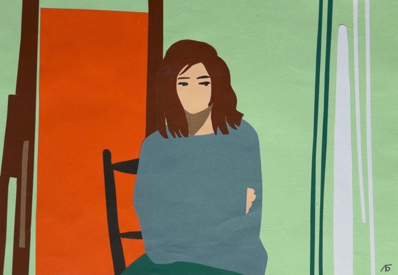 Елена Быстрай (Коллаж / ассамбляж - 
                  21 x 15 см) Оммаж М. Антониони