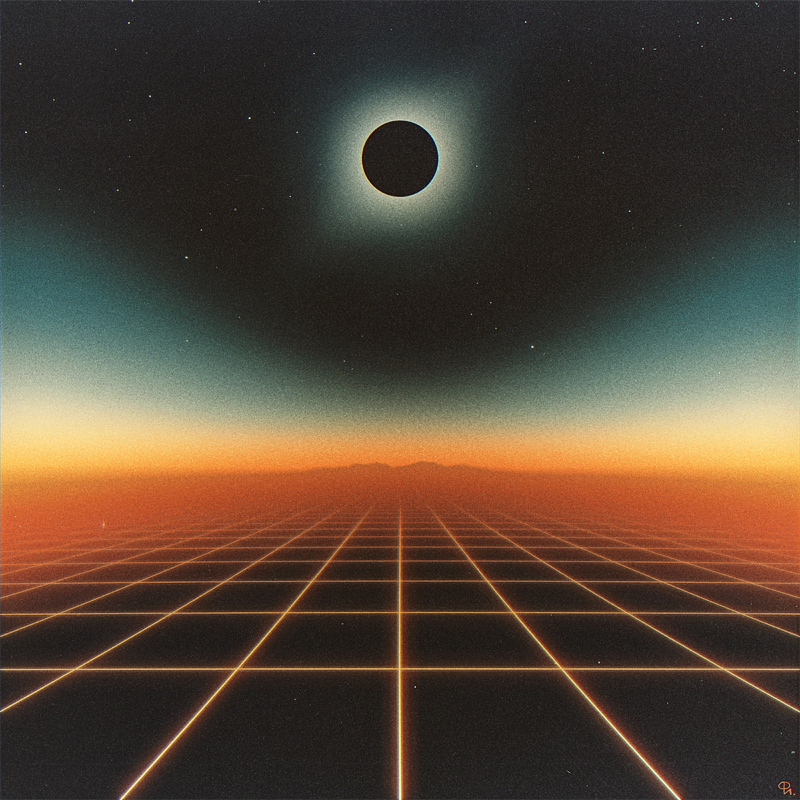 Филипп Игумнов (Графика цифровая (принты) - 
                  50 x 50 см) Solar eclipse and grid