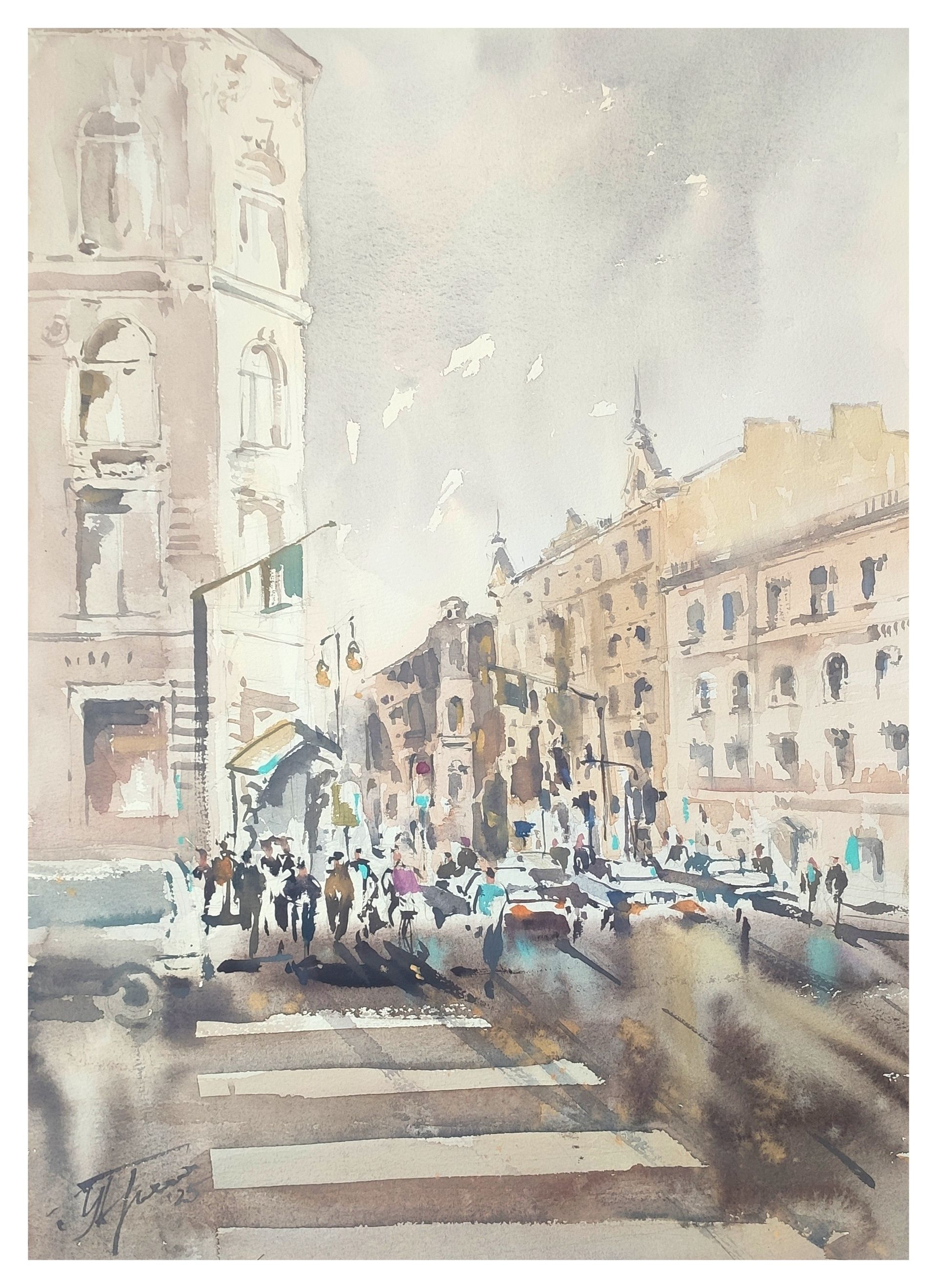 Ирина Пронина (Авторская графика - 
                  38 x 56 см) Полдень в Петербурге
