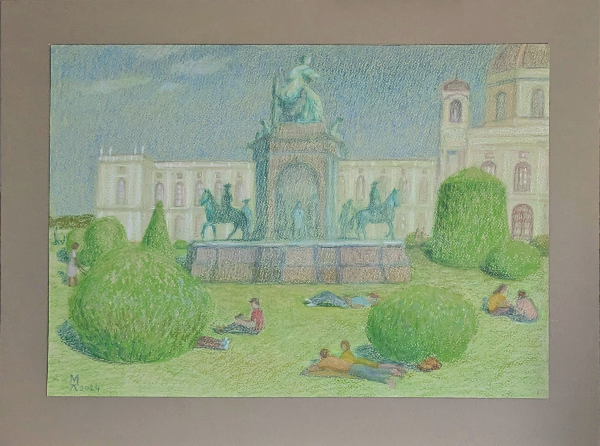 Екатерина Маланьина (Авторская графика - 
                  53 x 41.5 см) Сад императрицы