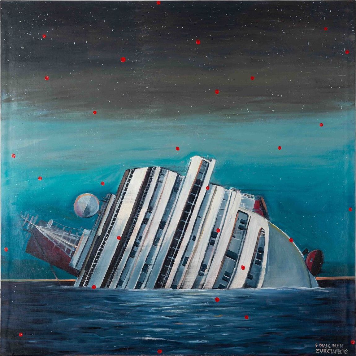 Сергей Овсейкин (Картина, живопись - 
                  120 x 120 см) Утопающий