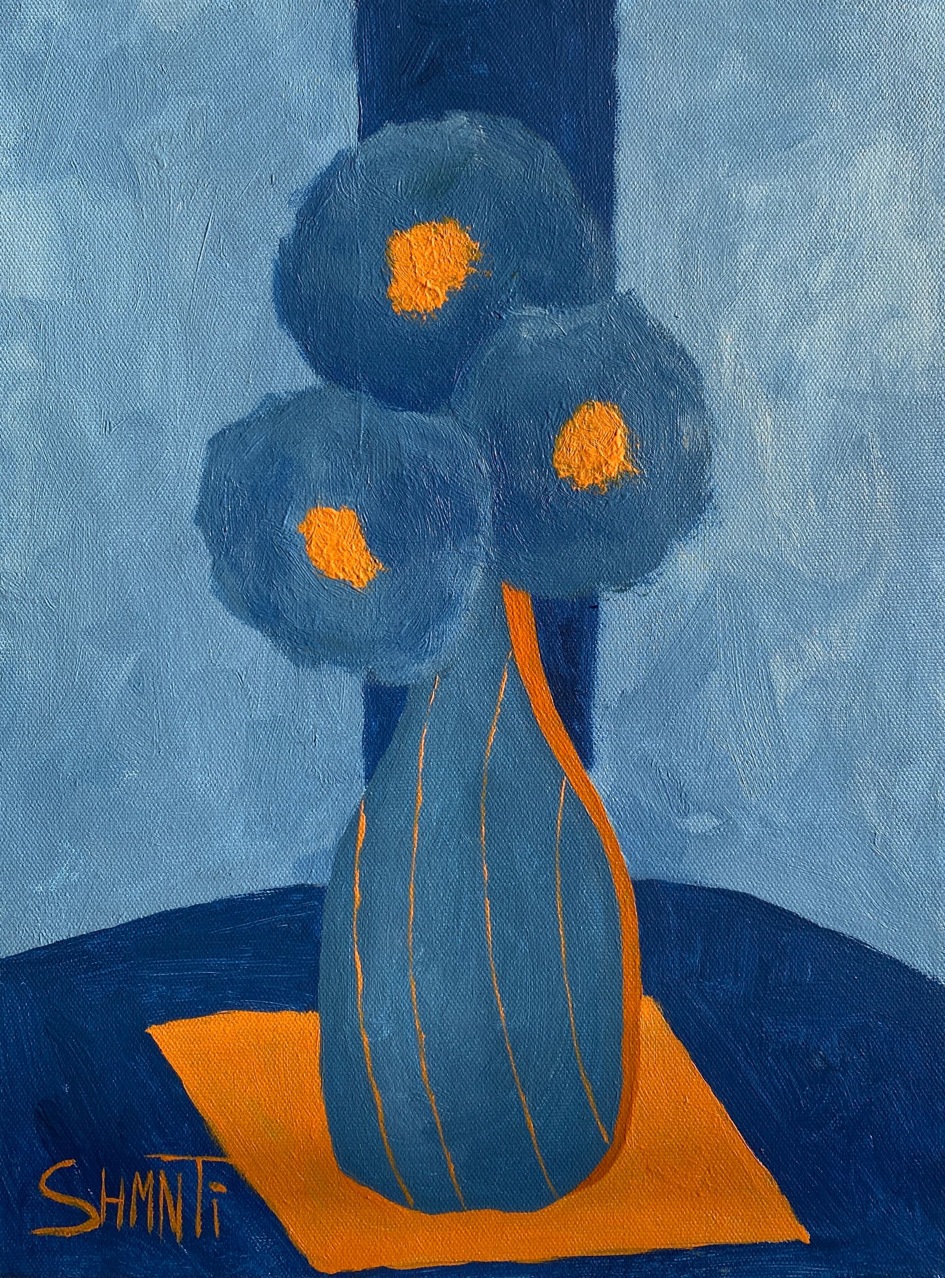 Shomina Ti (Картина, живопись - 
                  30 x 40 см) Ваза с cиними гибискусами