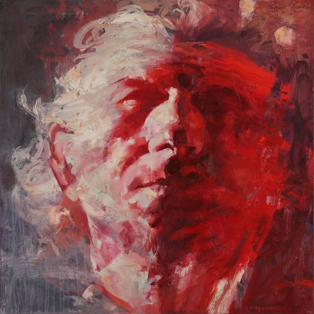 Александр Жерноклюев (Картина, живопись - 
                  100 x 100 см) Метафизический портрет. Портрет мужчины. Этюд.