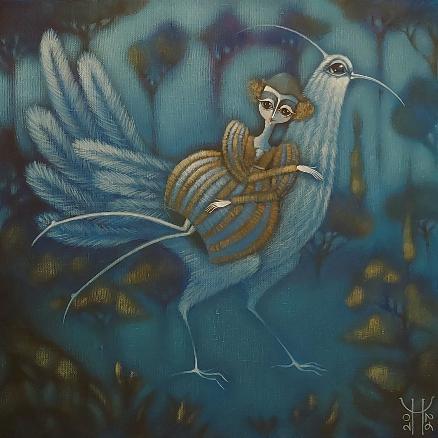 Наталья Чайковская (Картина, живопись - 
                  40 x 40 см) Улететь далеко