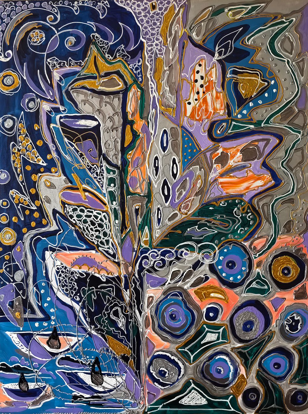 Ирина Шумская (Картина, живопись - 
                  60 x 80 см) Лунный сад символов