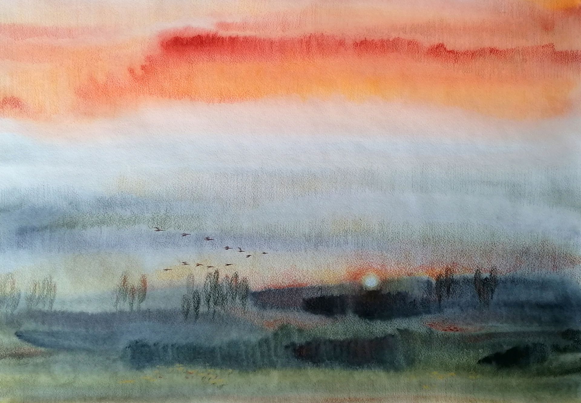 Юлия Куртова (Авторская графика - 
                  59 x 41 см) Оранжевое