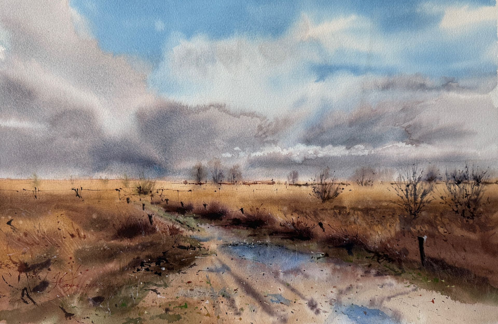 Жанна Губина (Авторская графика - 
                  56 x 36 см) Русское поле