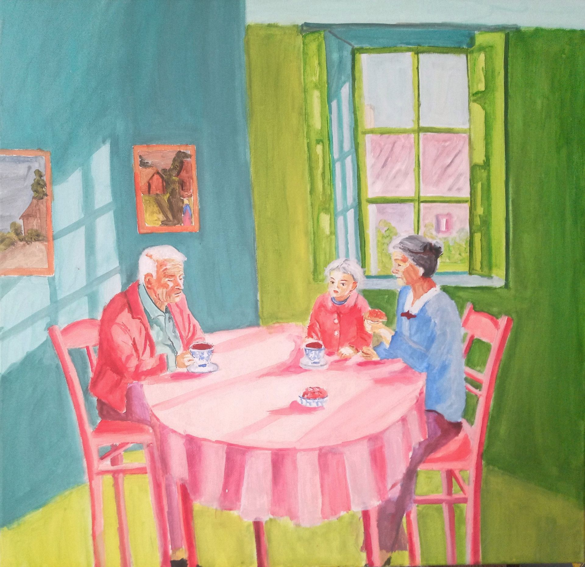 Ольга Чужакова (Картина, живопись - 
                  60 x 60 см) Воспоминания из детства