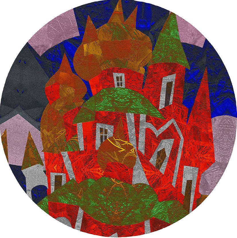 Лариса Корж (Графика цифровая (принты) - 
                  30 x 30 см) Красная церковь