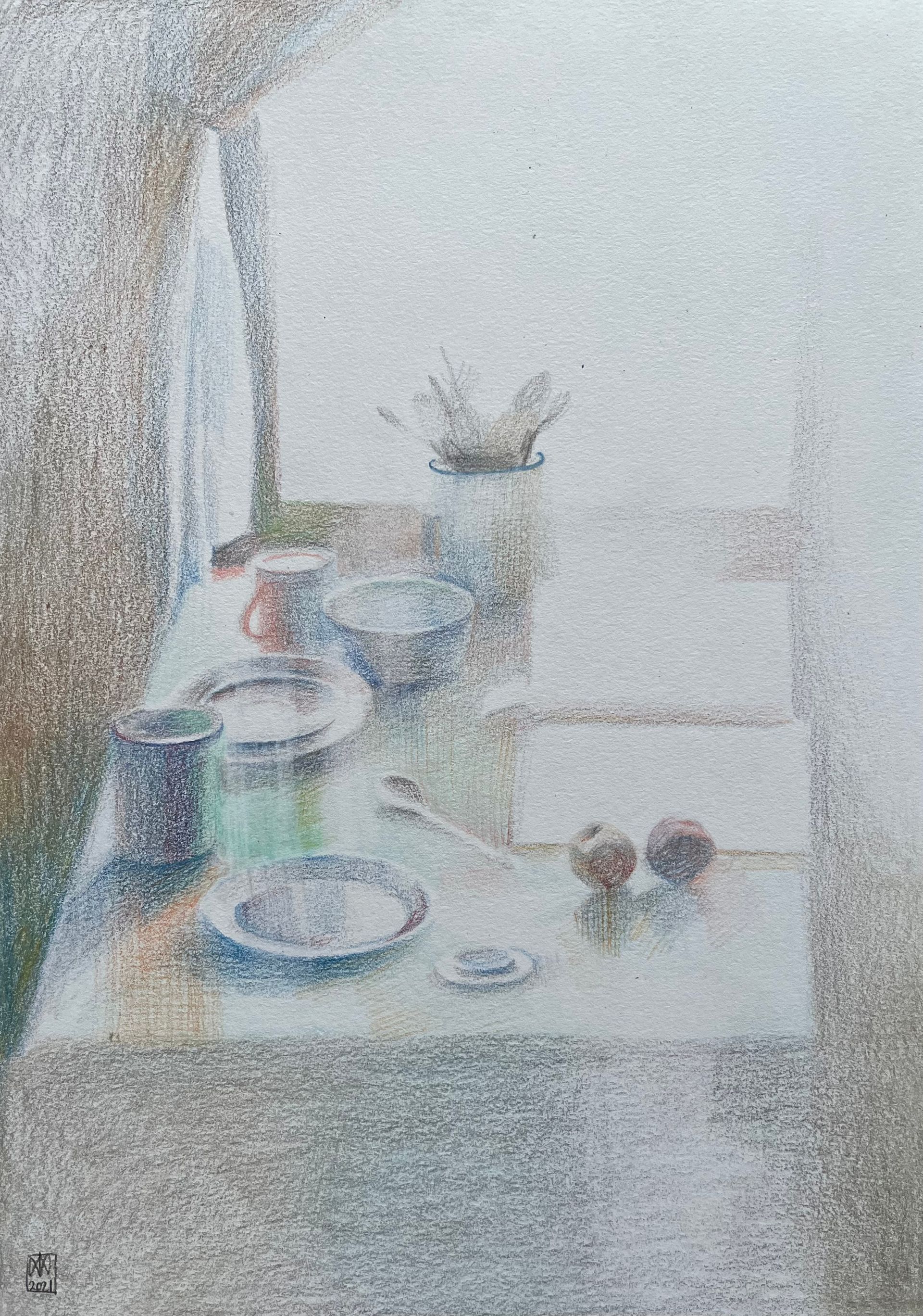 Александра Курьянова (Авторская графика - 
                  21 x 29.7 см) Раннее утро