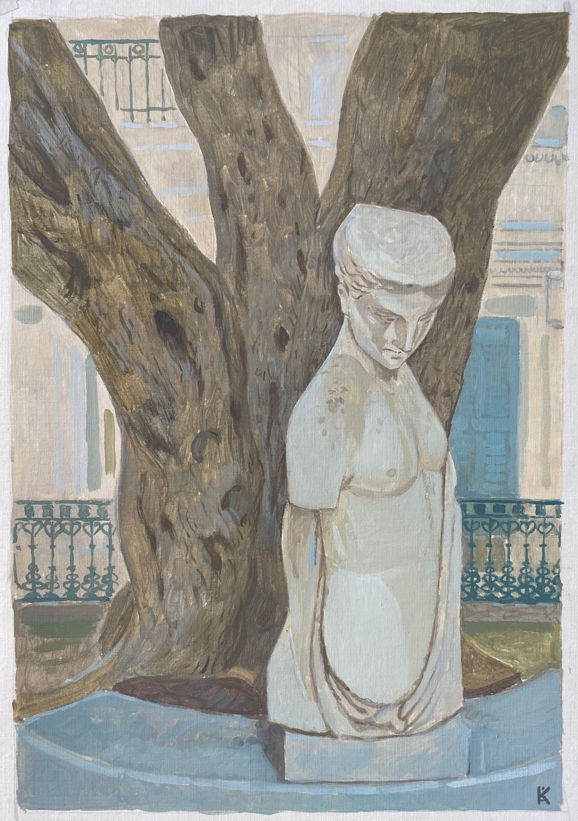 Алексей Кротов (Авторская графика - 
                  26 x 38 см) В тени оливы