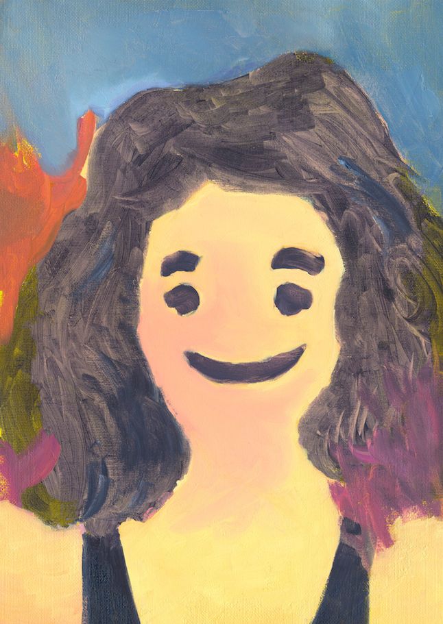 Елена Хасанова (Картина, живопись - 
                  25 x 35 см) Портрет девочки на пляже