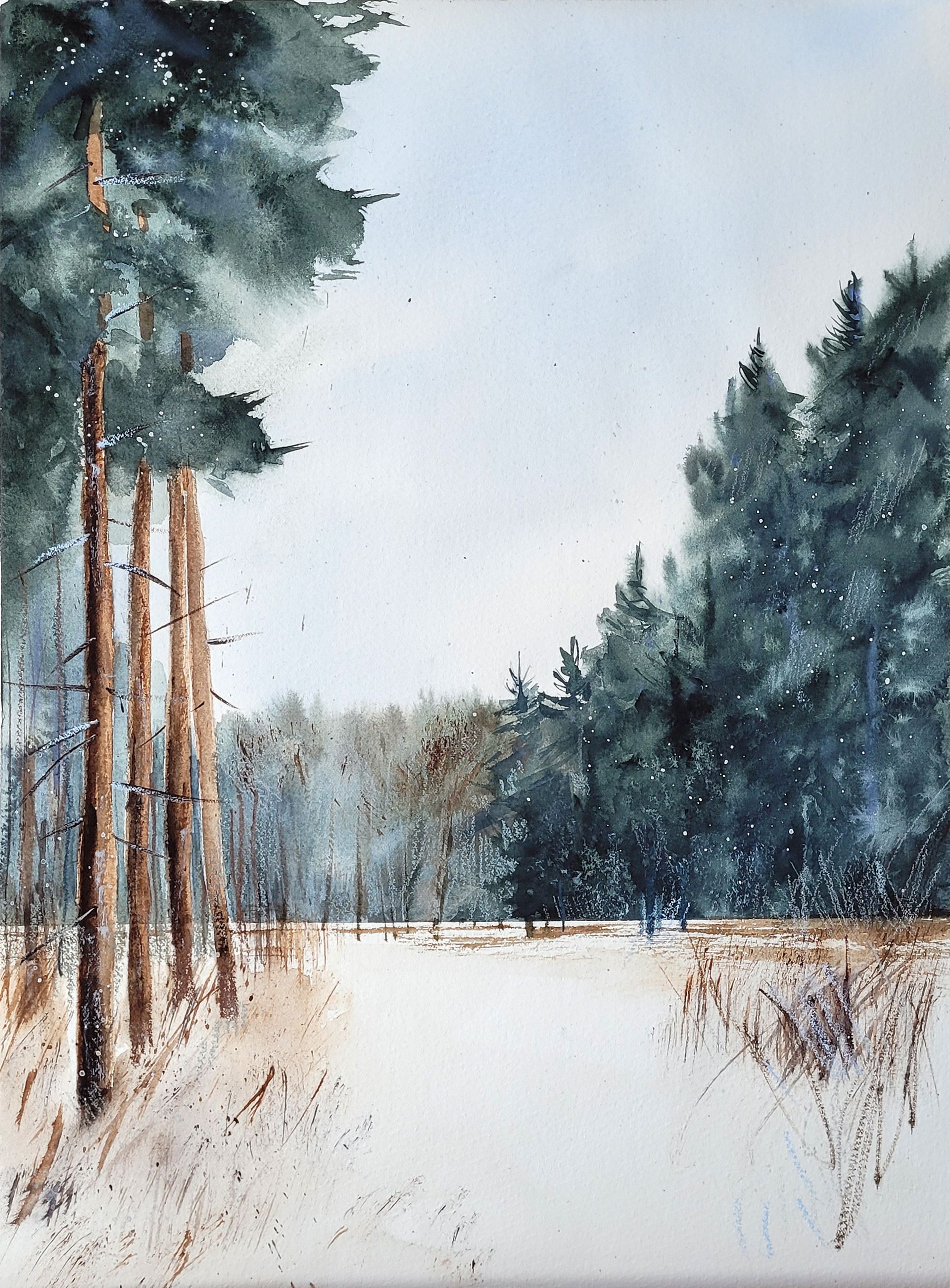 Светлана Юматова (Авторская графика - 
                  28 x 38 см) Зимняя тропа
