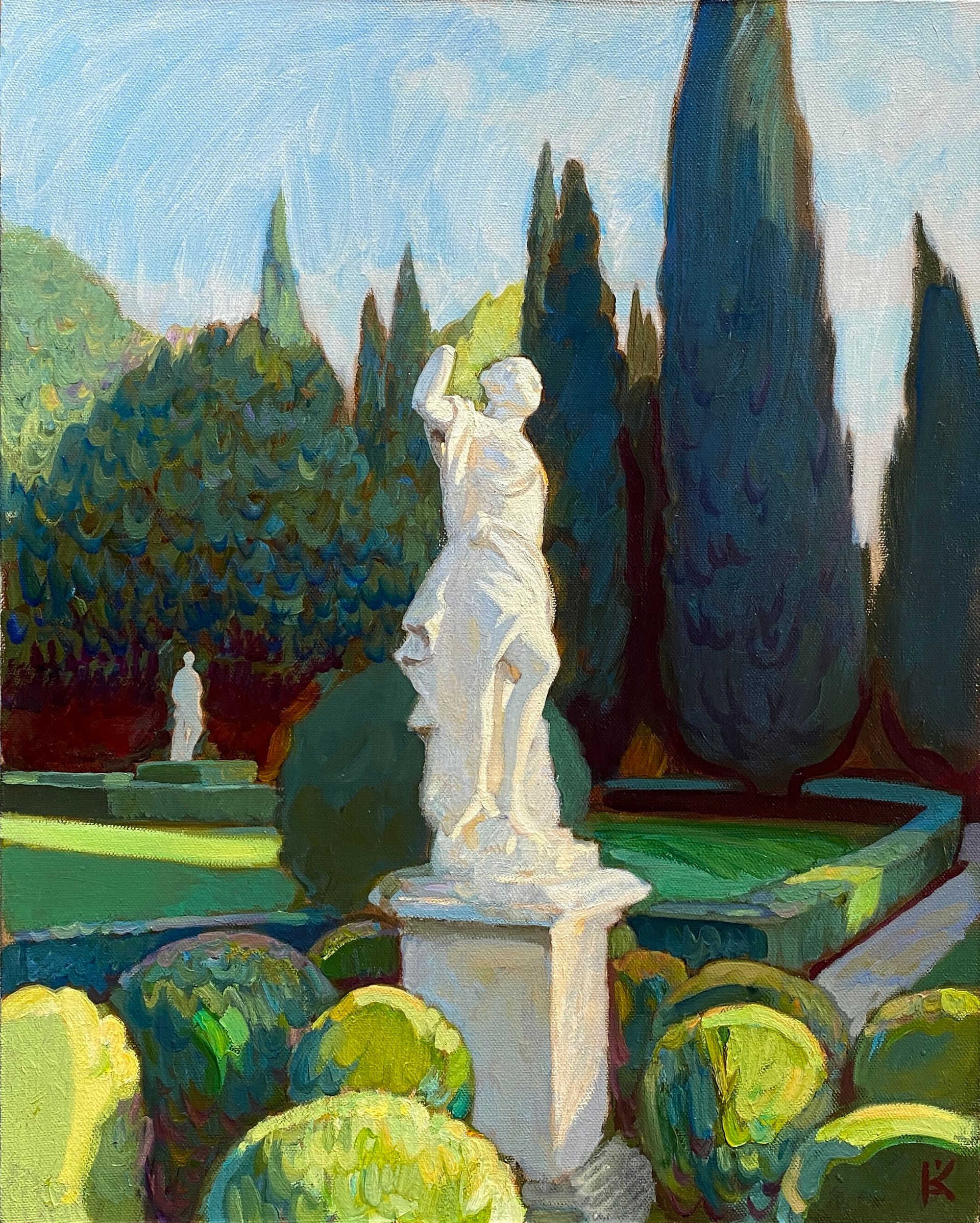 Алексей Кротов (Картина, живопись - 
                  40 x 50 см) Скульптура в саду