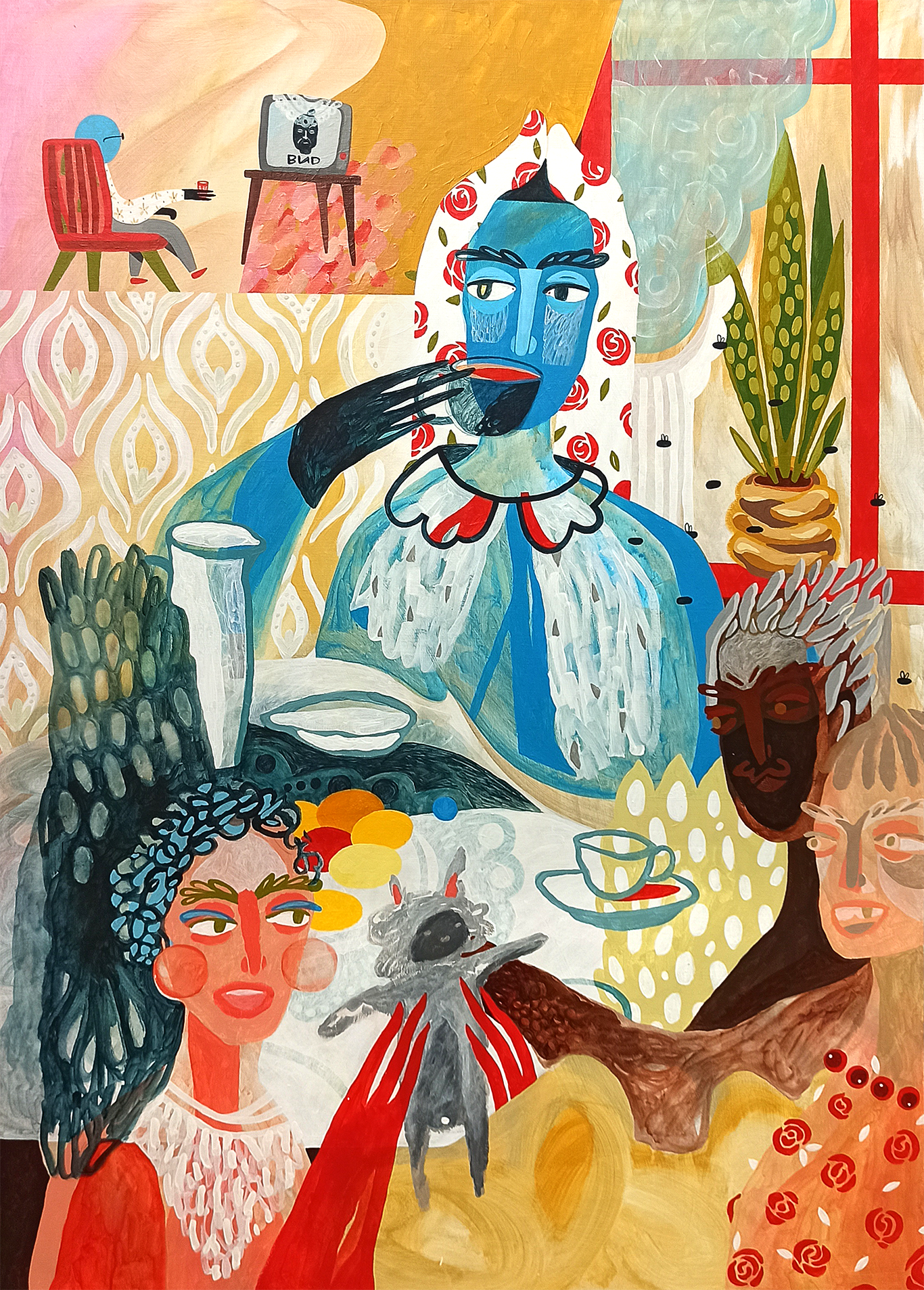 Лена Романовская (Картина, живопись - 
                  86 x 120 см) Бабуль, привет! Я скучаю #4