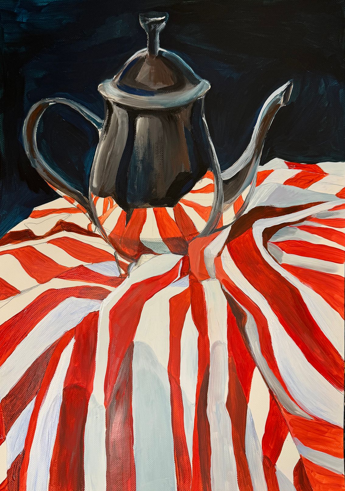 Валерия Зимятова (Авторская графика - 
                  40 x 50 см) Натюрморт с полосками