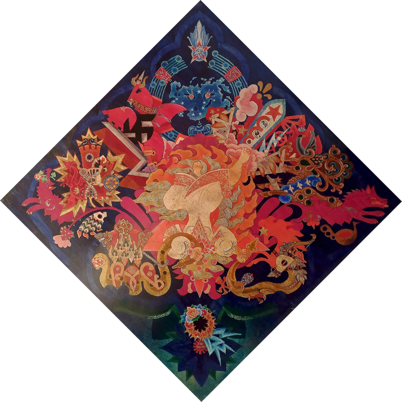 Павел Ольхович (Картина, живопись - 
                  100 x 100 см) Звездопад