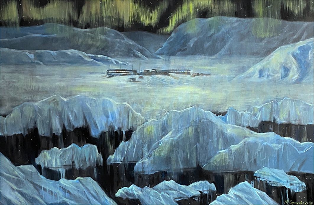 Маргарита Баранова (Картина, живопись - 
                  160 x 105 см) Сон о ледяном космосе