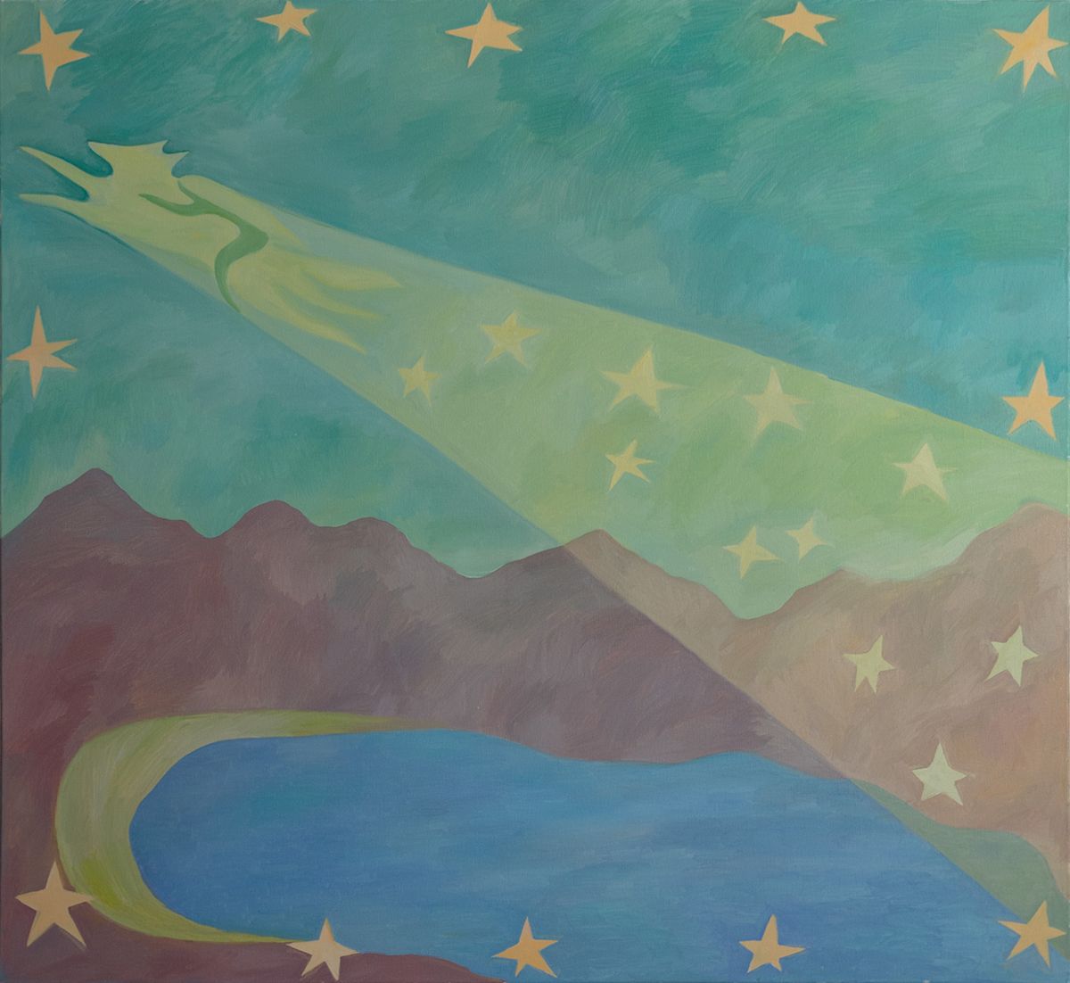 Анастасия Лимонова (Картина, живопись - 
                  98 x 90 см) Верхом на звезде