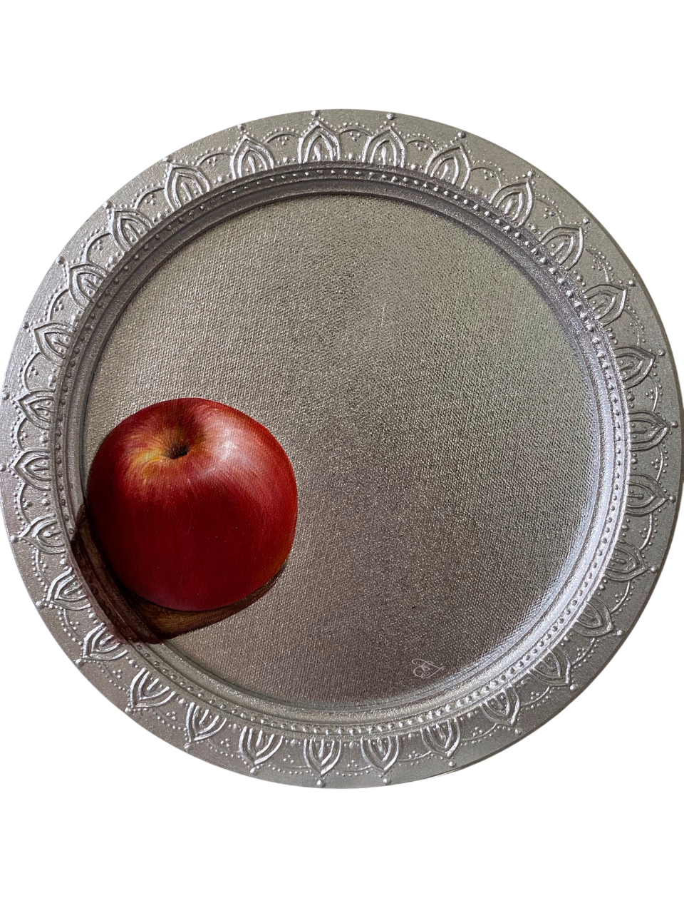 Евгения Горбунова (Картина, живопись - 
                  30 x 30 см) Наливное яблочко на серебряном блюдечке