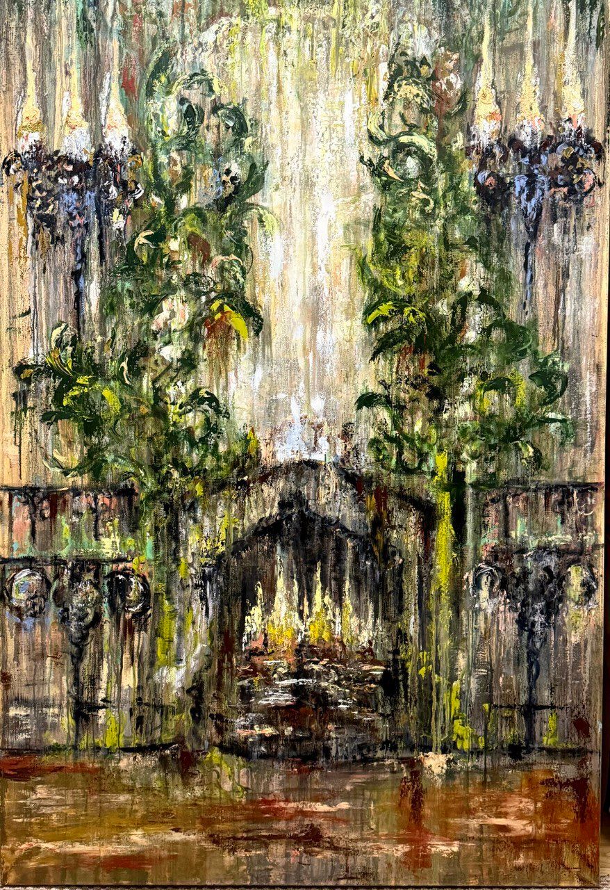 Белла Новинькова (Картина, живопись - 
                  100 x 150 см) Греться у огня надежды