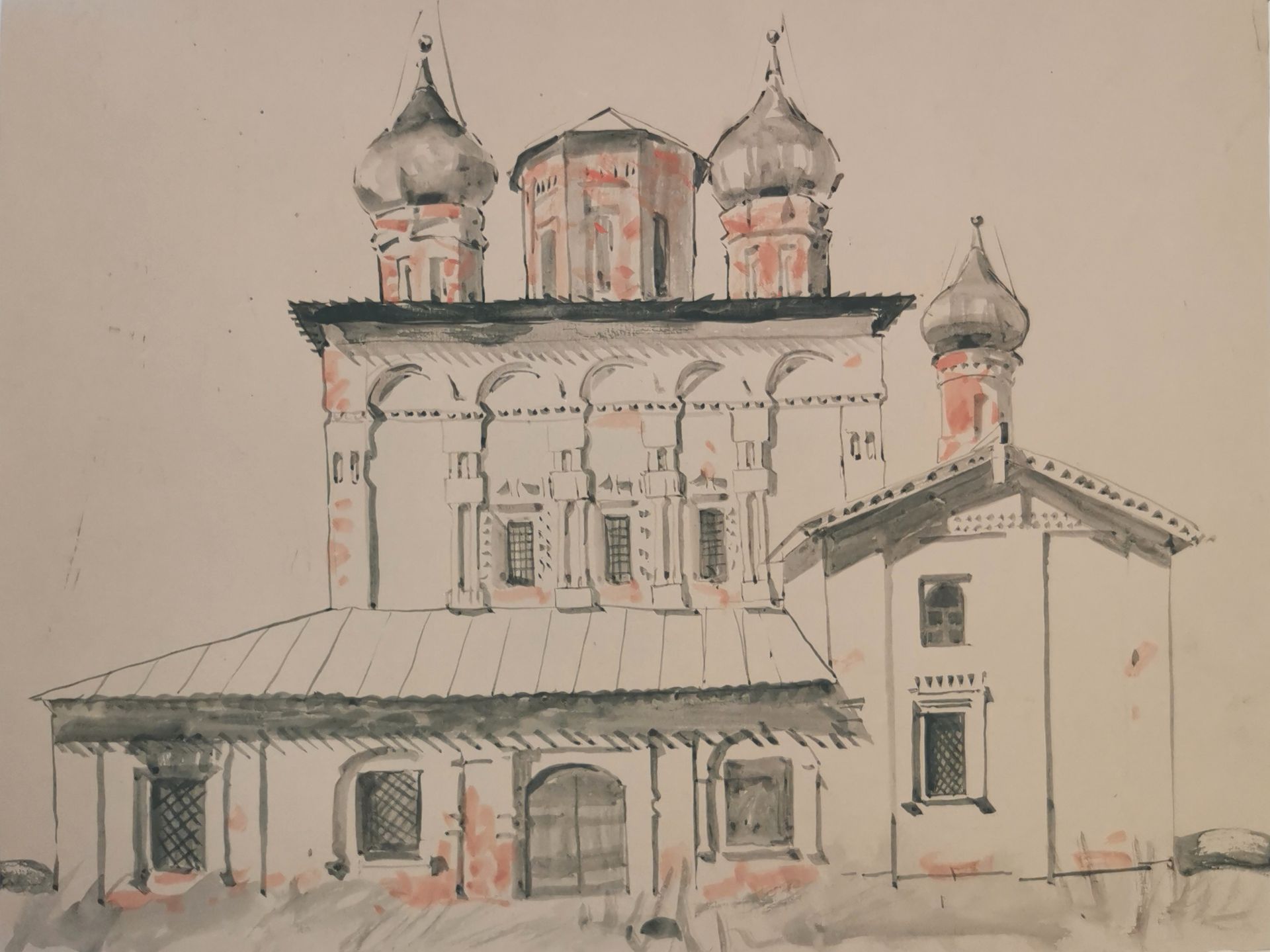 Регина Буглеева (Авторская графика - 
                  40 x 30 см) Церковь