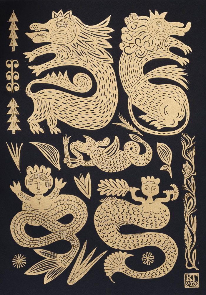 Кузьма Григорьев (Графика печатная - 
                  50 x 70 см) Сказочный бестиарий