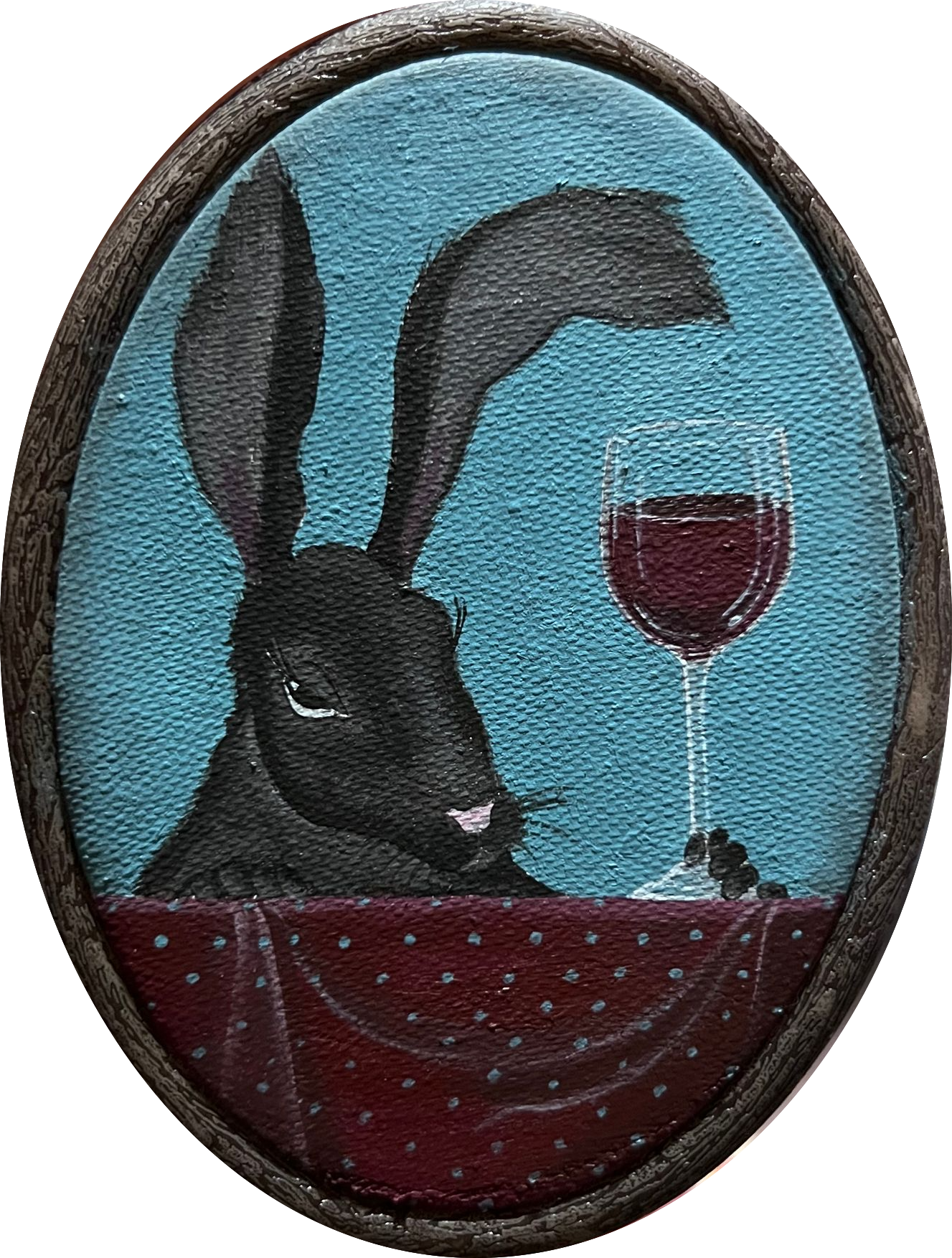 Нина Григель (Картина, живопись - 
                  11.5 x 15 см) Рождественский Кролик номер три