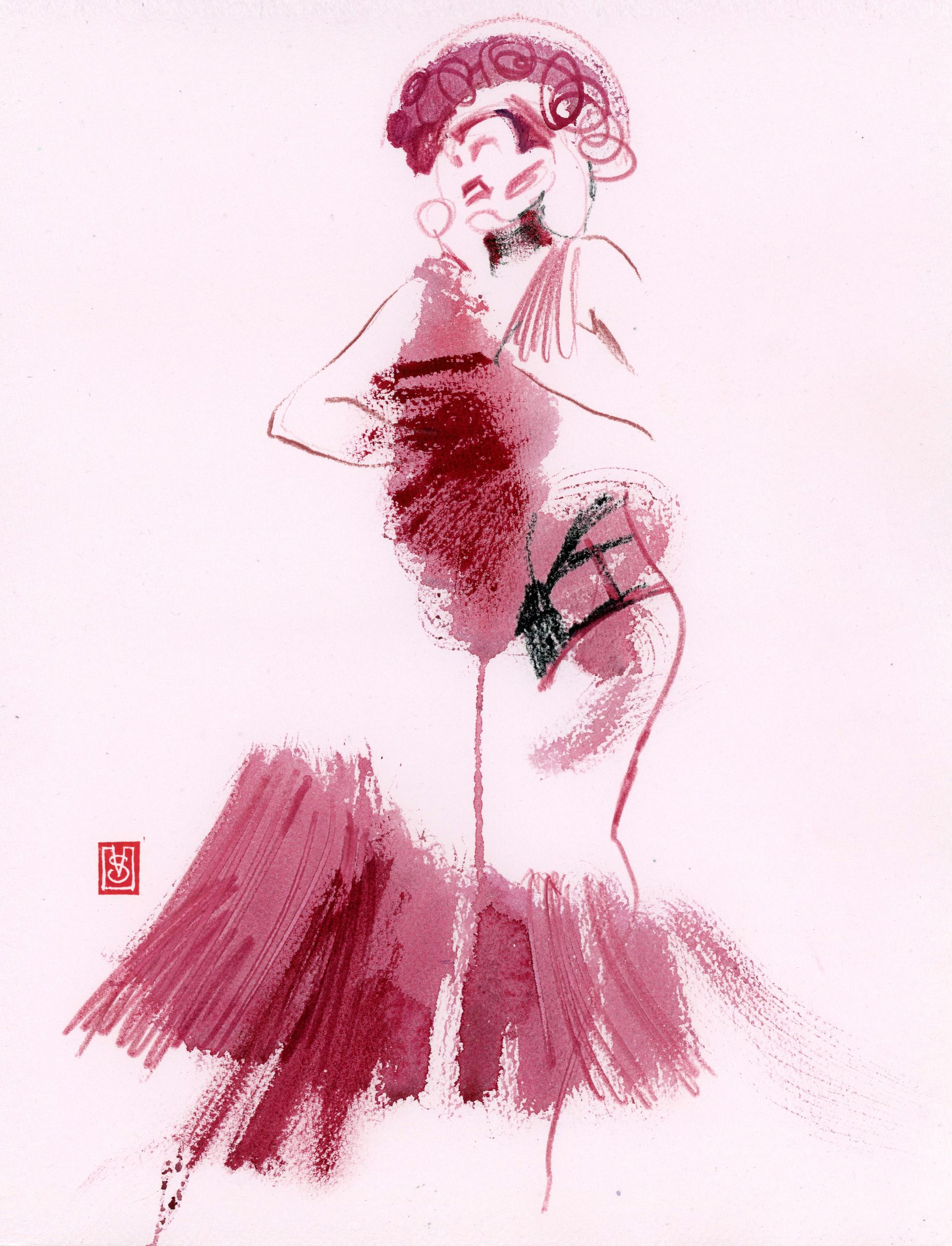 Виктория Севастьянова (Авторская графика - 
                  29 x 39 см) Burlesque 02