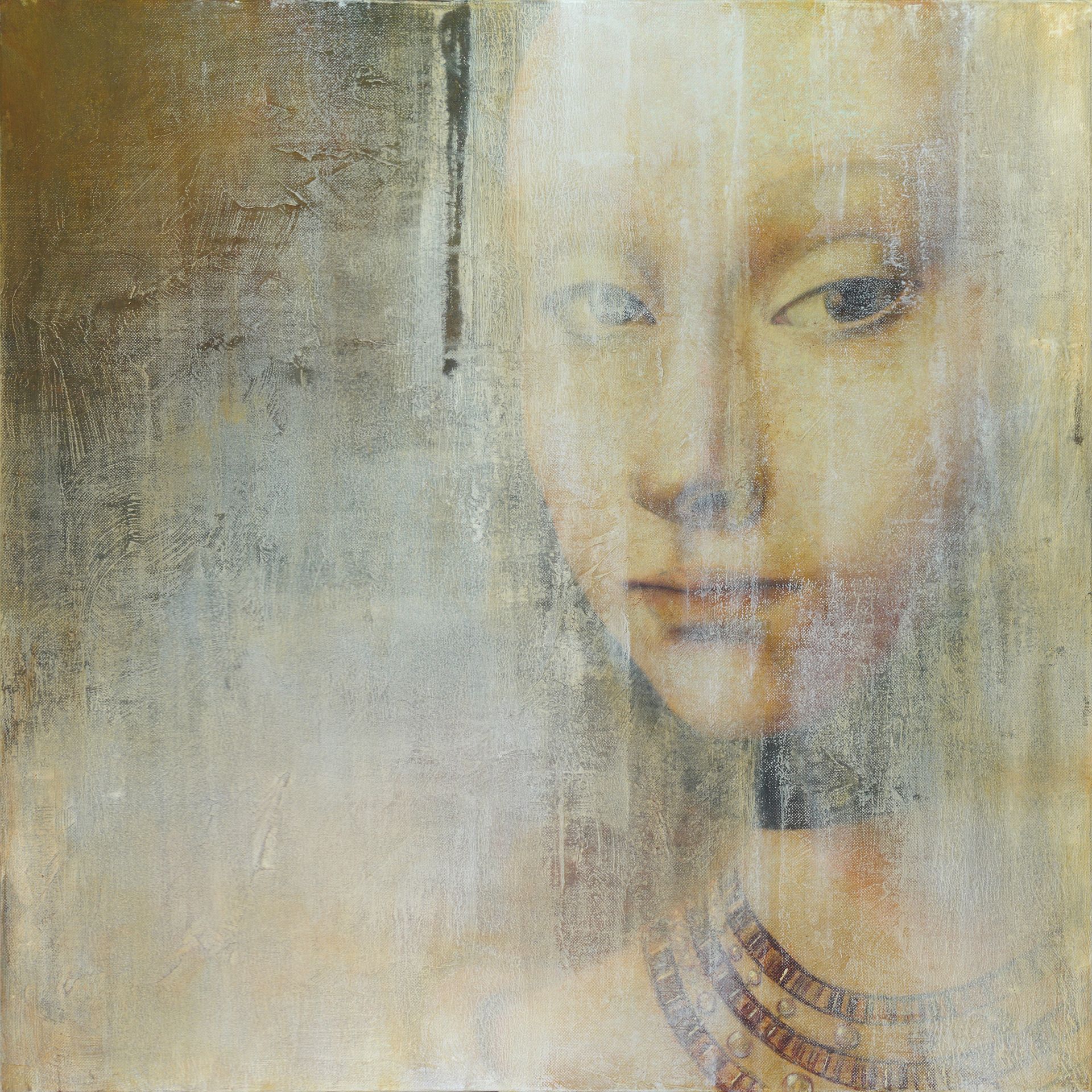 Ольга Рикун (Картина, живопись - 
                  100 x 100 см) Загадка Петруса Кристуса