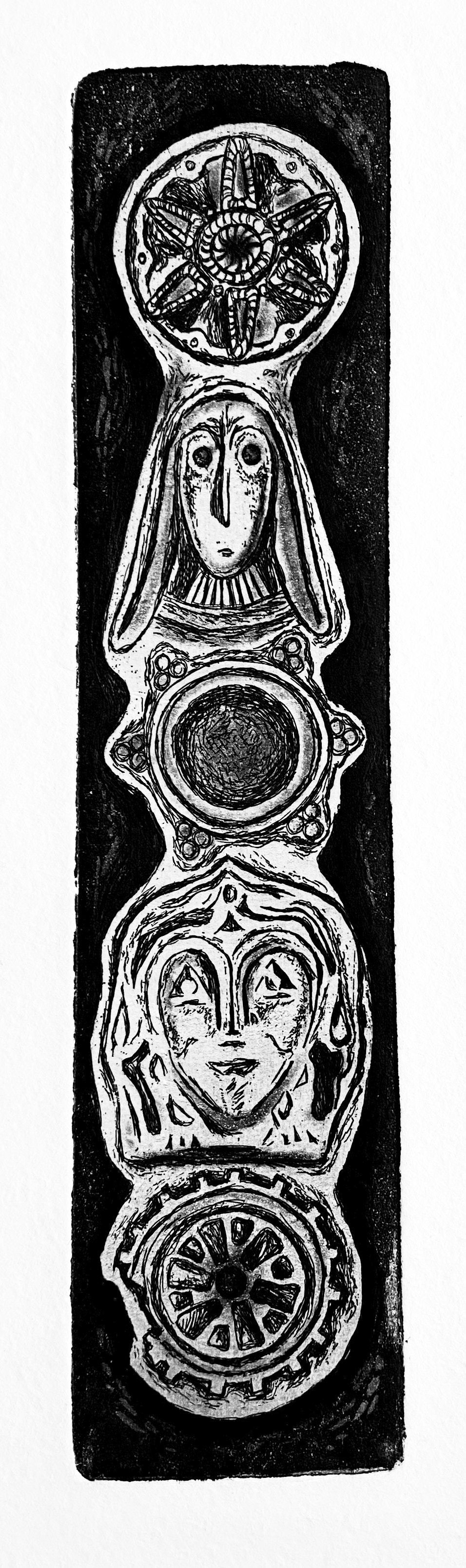 Полина Волкоморова (Графика печатная - 
                  22 x 42 см) Обереги Чудь 2